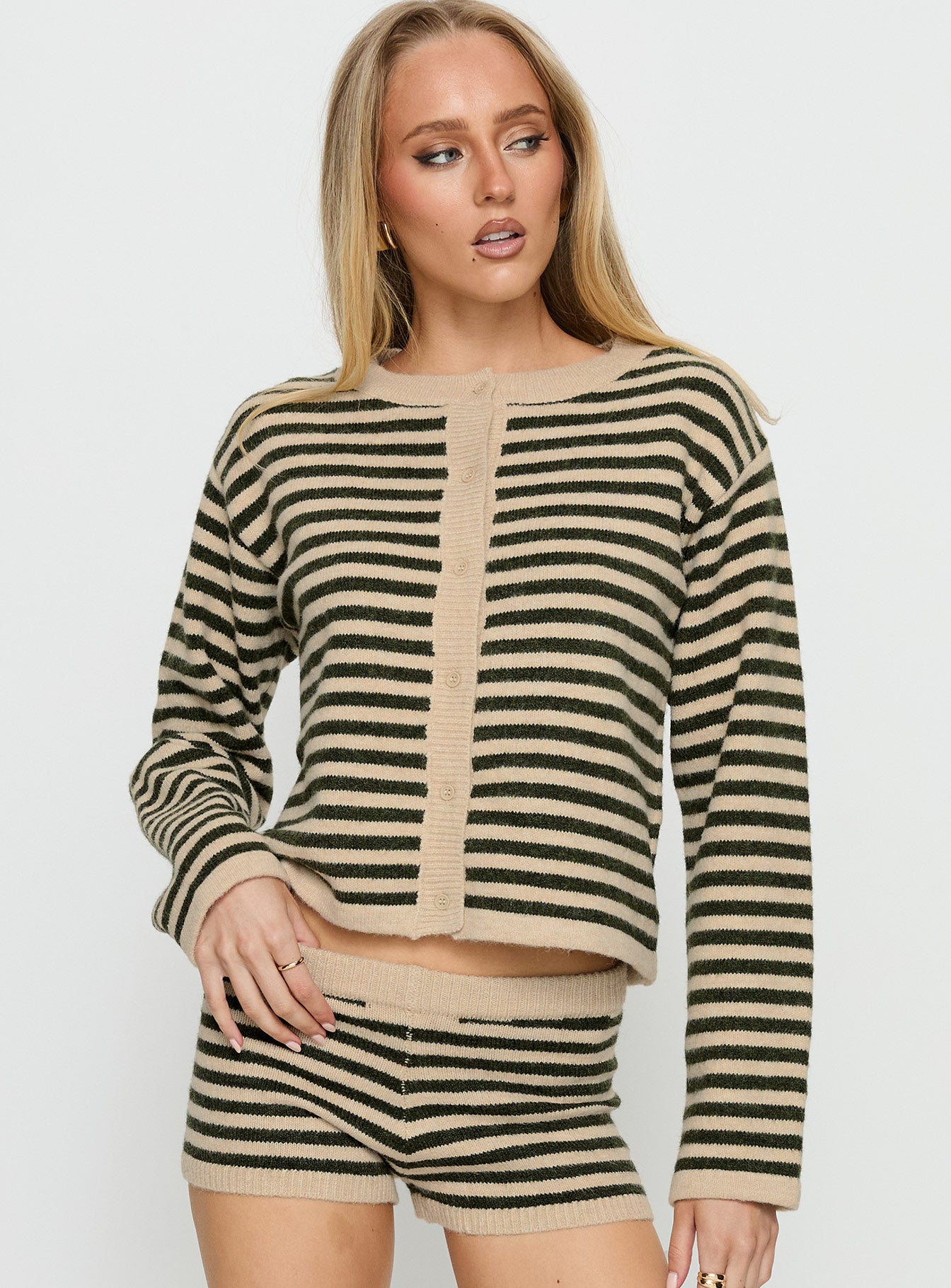 Kollens Knit Cardigan Beige Multi - Image 2