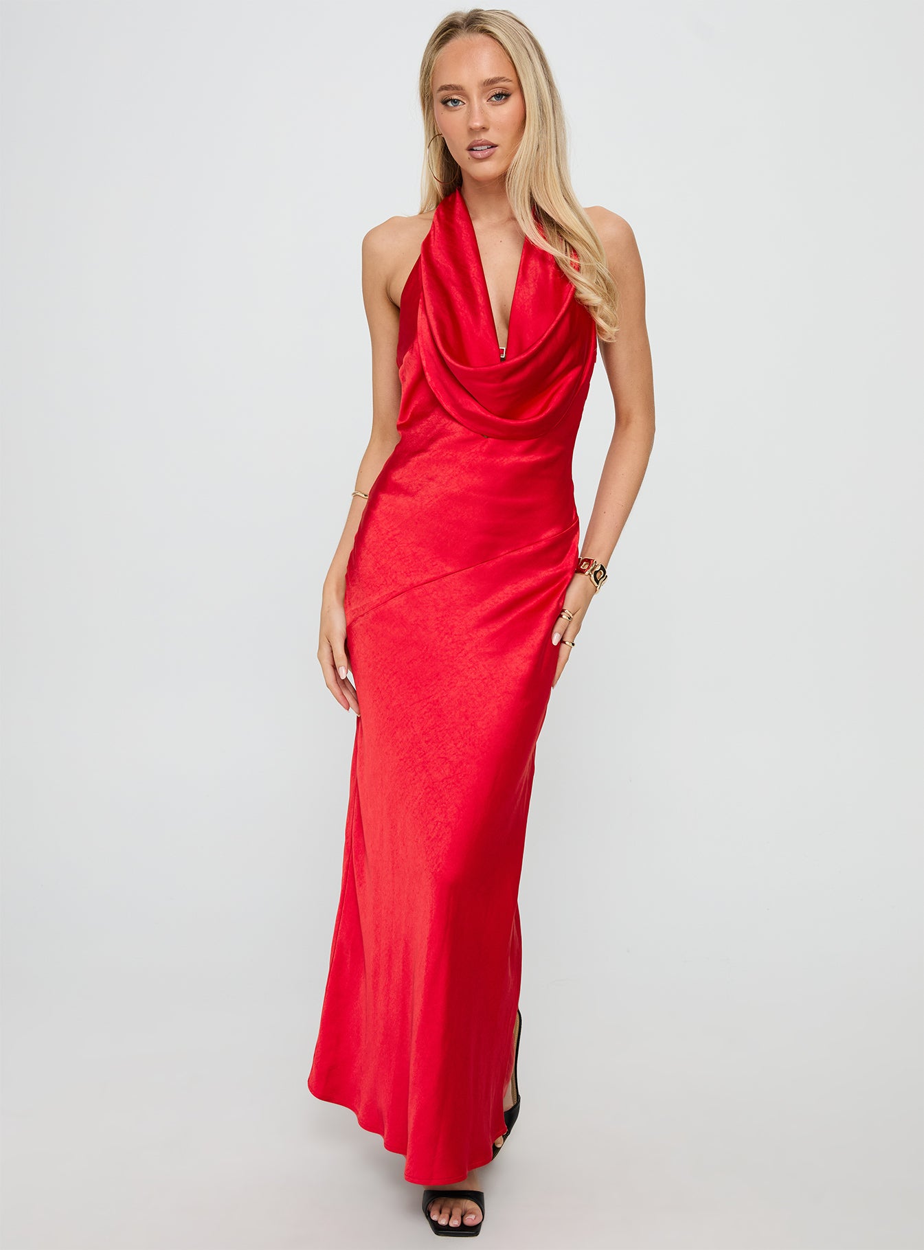 Big Deal Halter Maxi Dress Red - Image 2