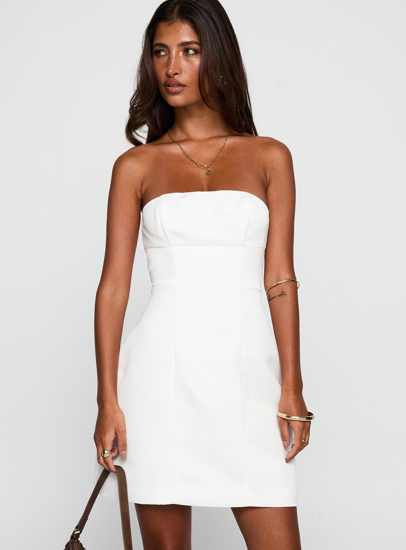 Gywneira Strapless Mini Dress White - Image 2