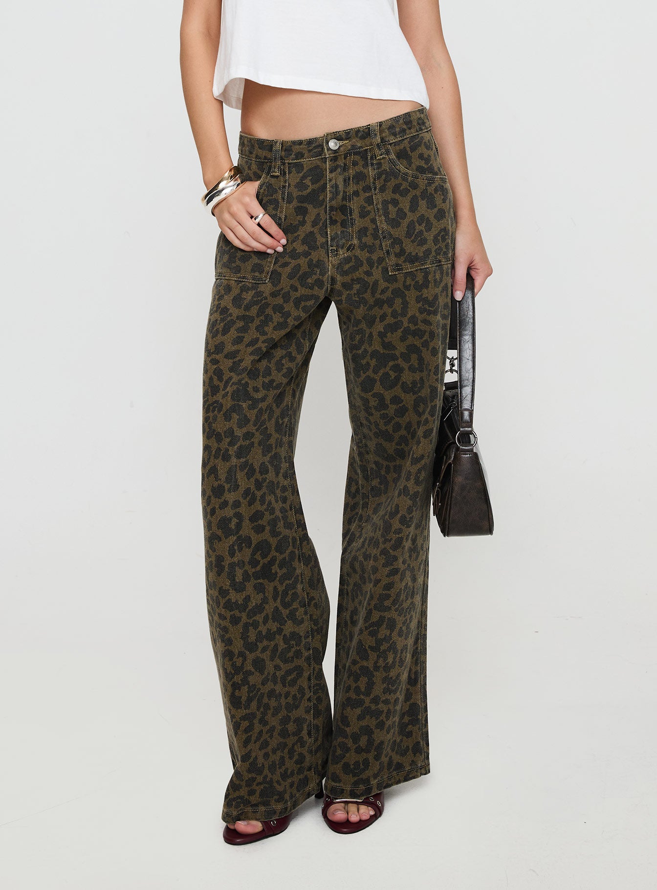 Briony Low Rise Wide Leg Jean Leopard - Image 2