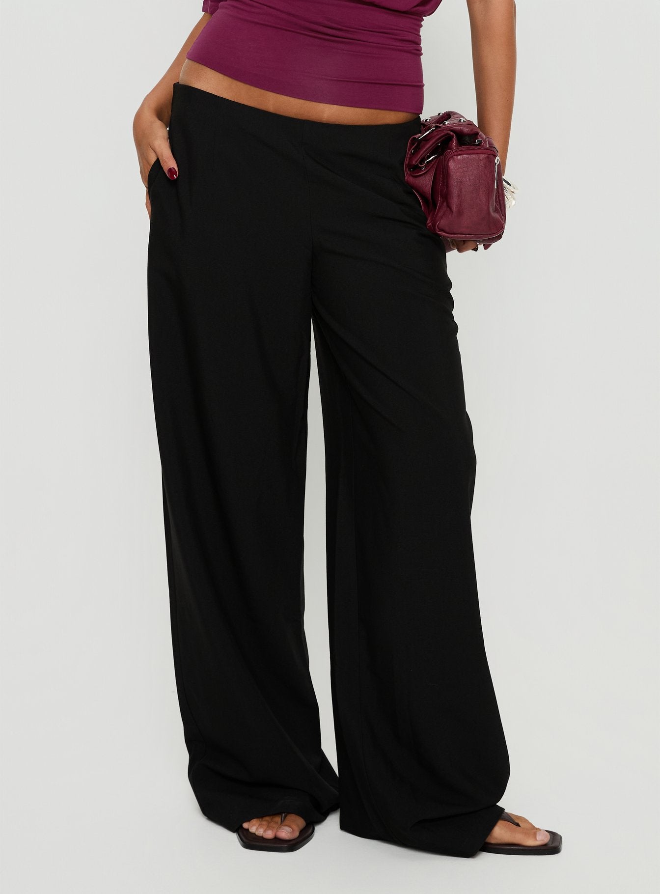Khane Low Rise Wide Leg Pant Black - Image 2
