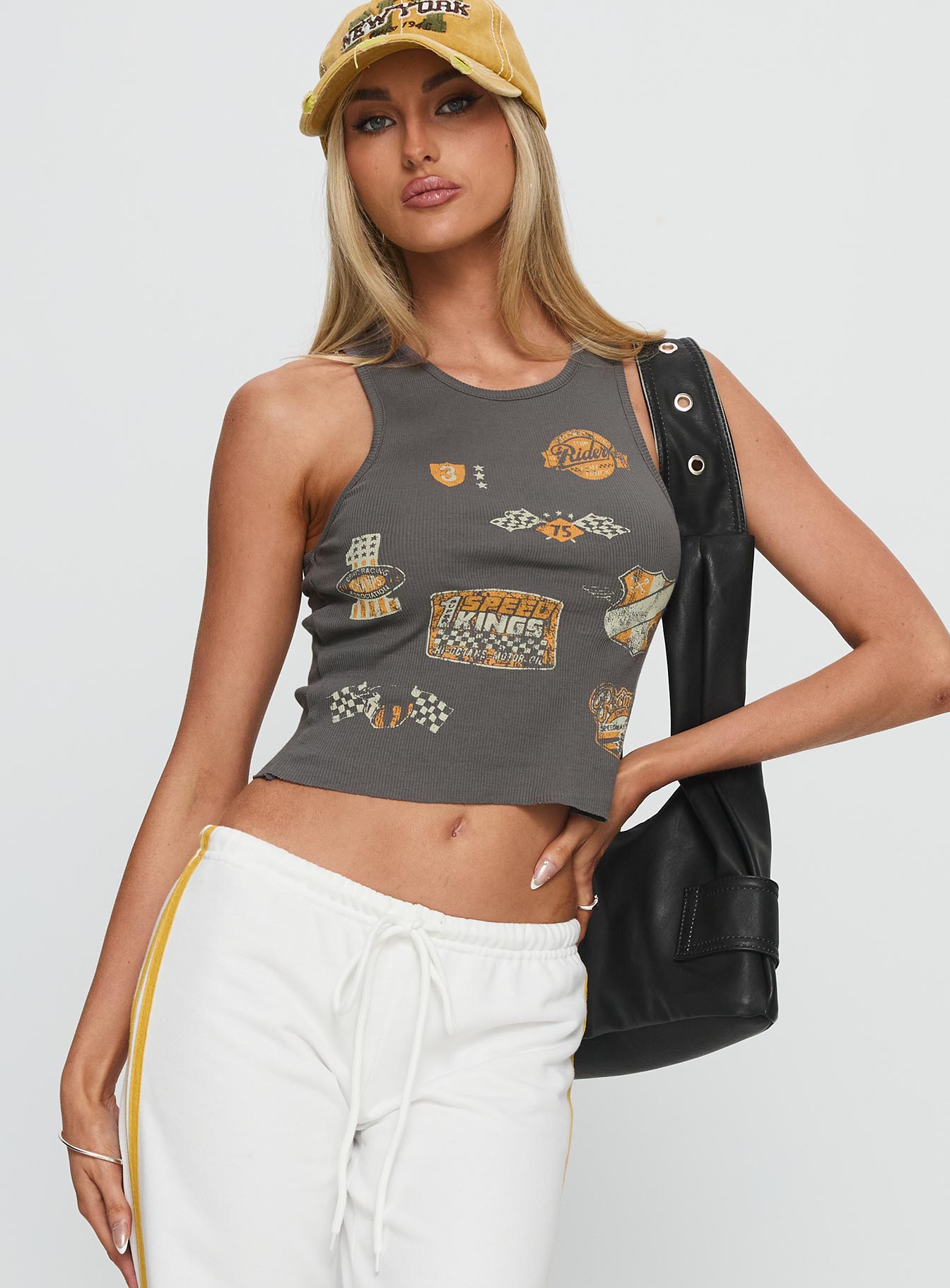Need For Speed Tank Top Charcoal - Image 2