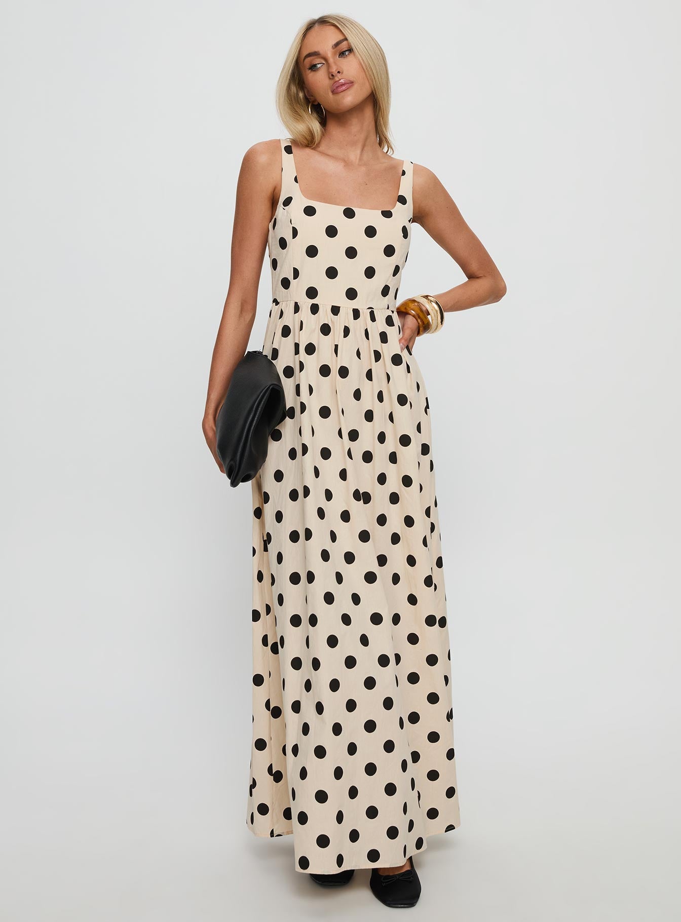 Cartmel Maxi Dress Cream Polka Dot - Image 2