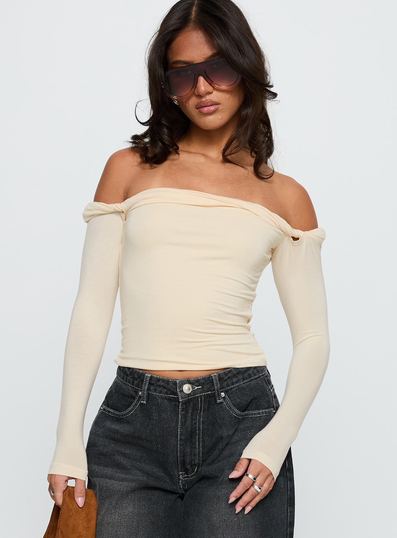 Dusky Long Sleeve Top Cream - Image 2