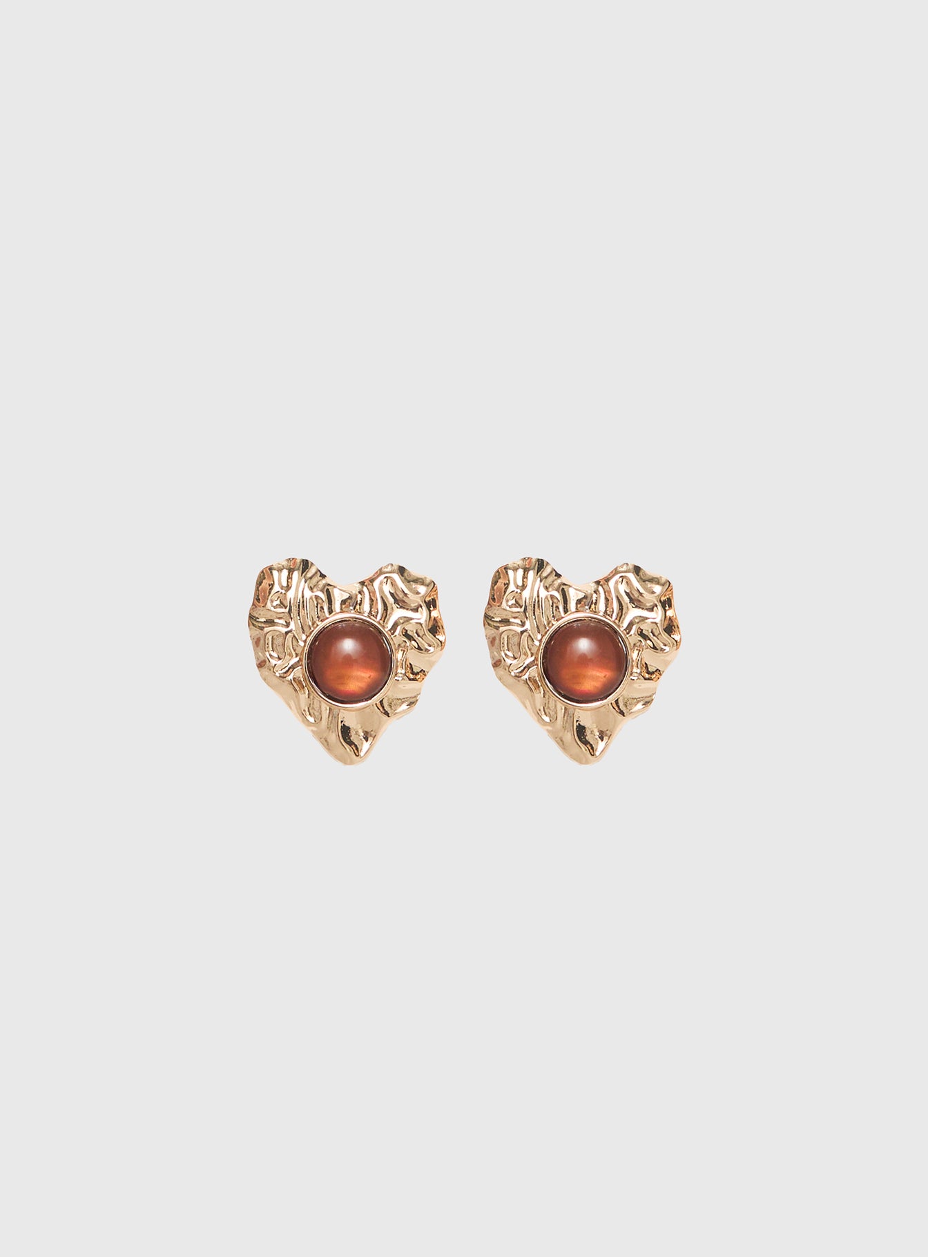 Living Easy Heart Earrings Gold - Image 2