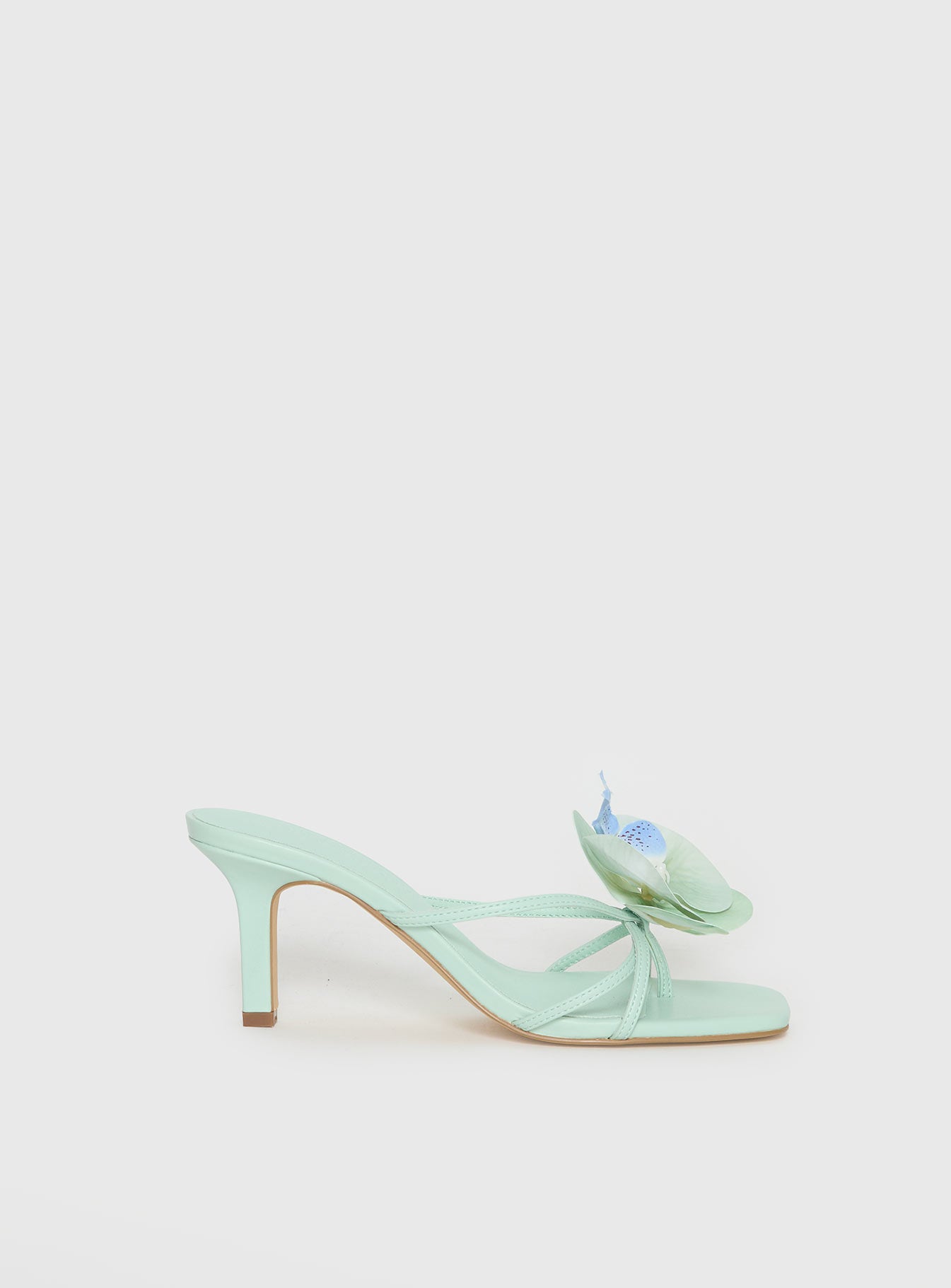 Azira Flower Detail Heels Blue - Image 2