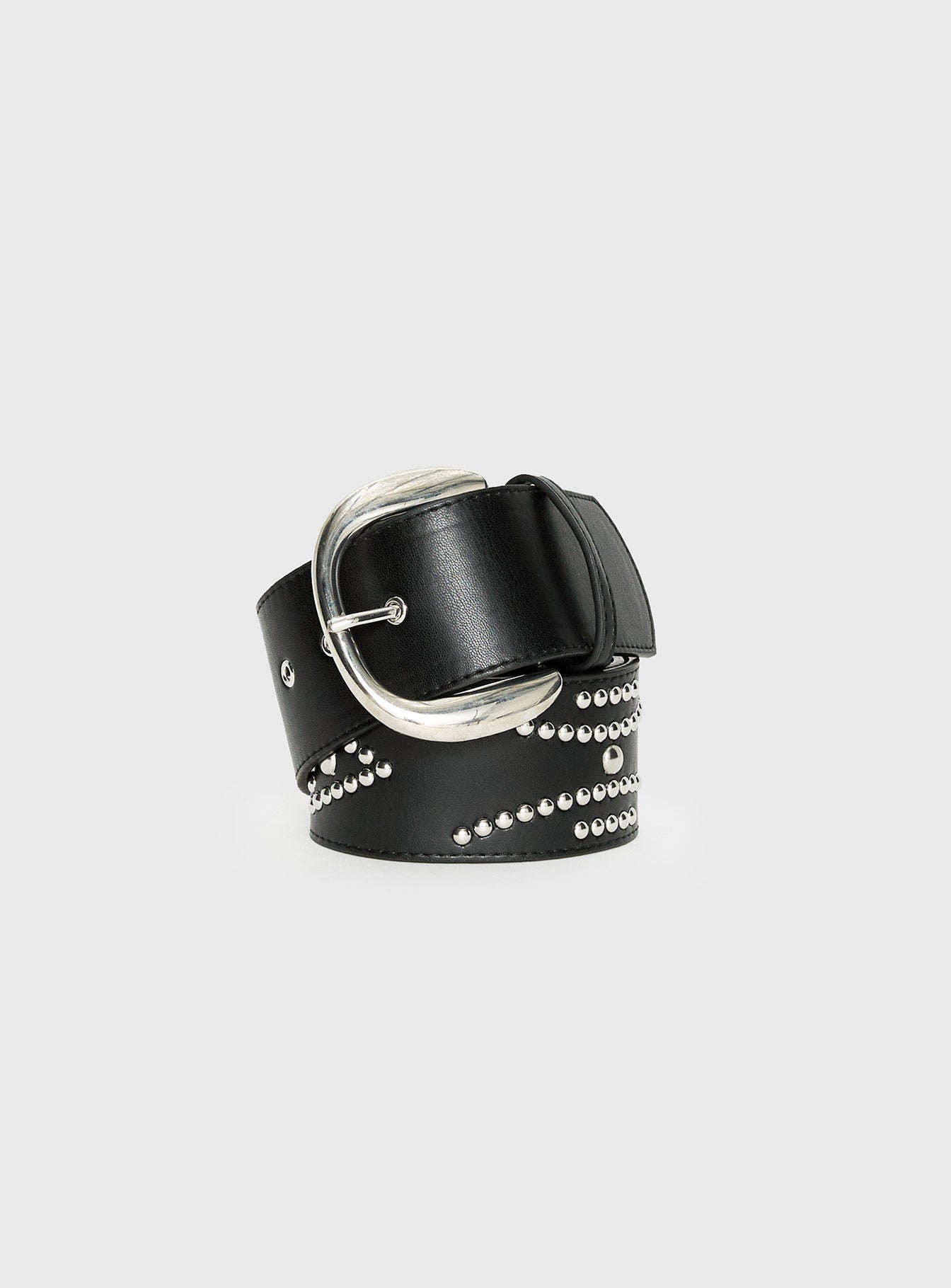 Jordynne Studded Faux Leather Belt Black Silver - Image 2