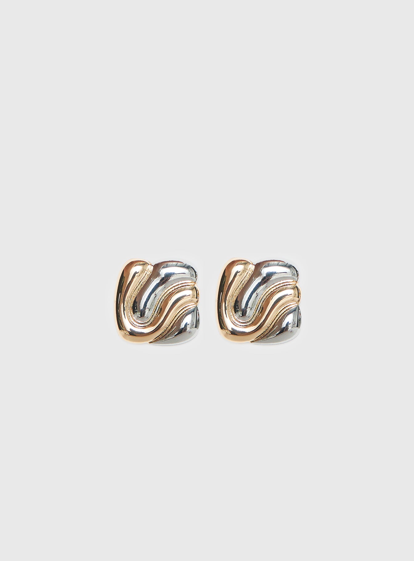 Heavenly Dream Square Earrings Gold Silver - Image 2