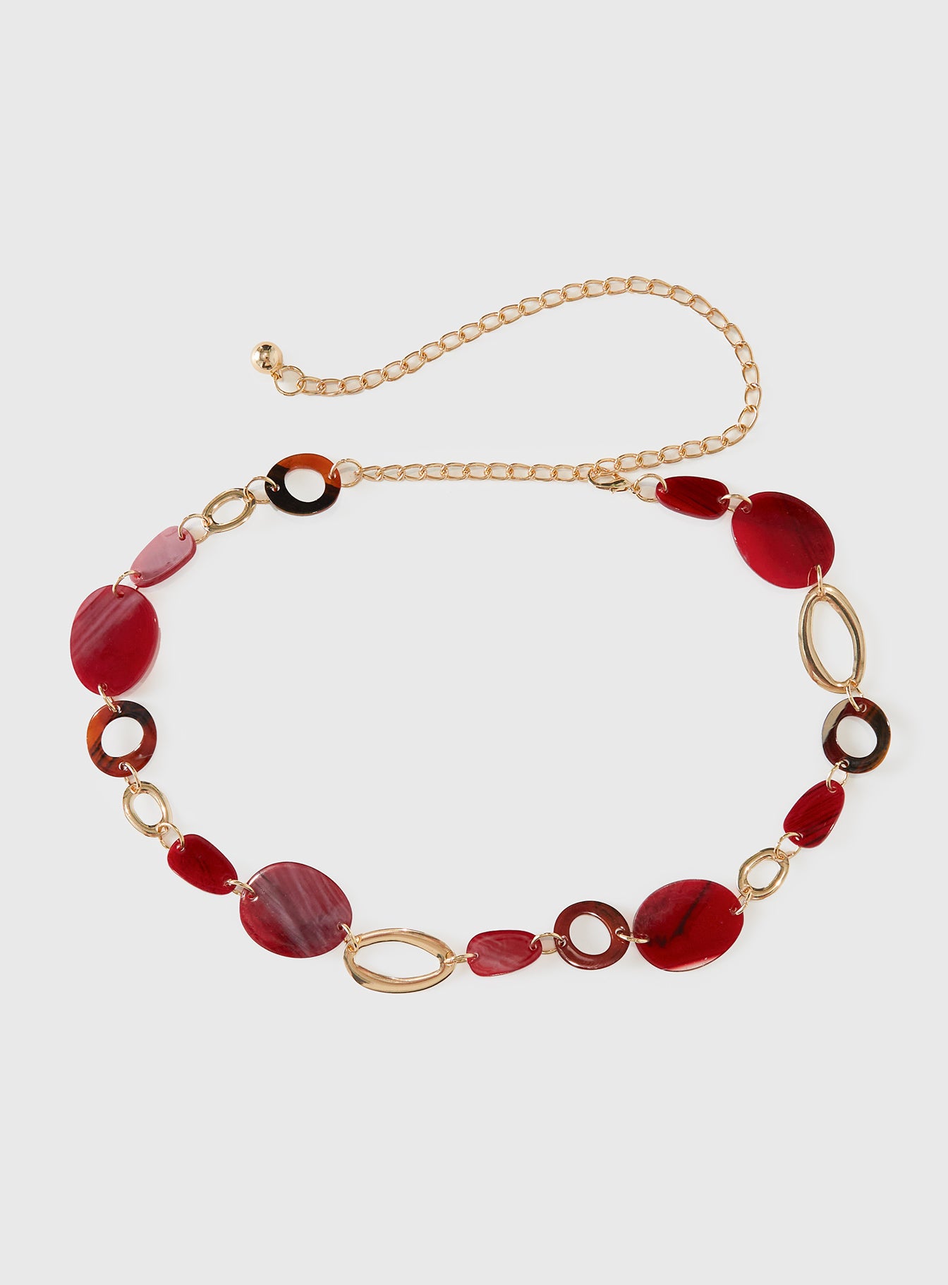Felon Beaded Chain Belt Gold Red - Image 2