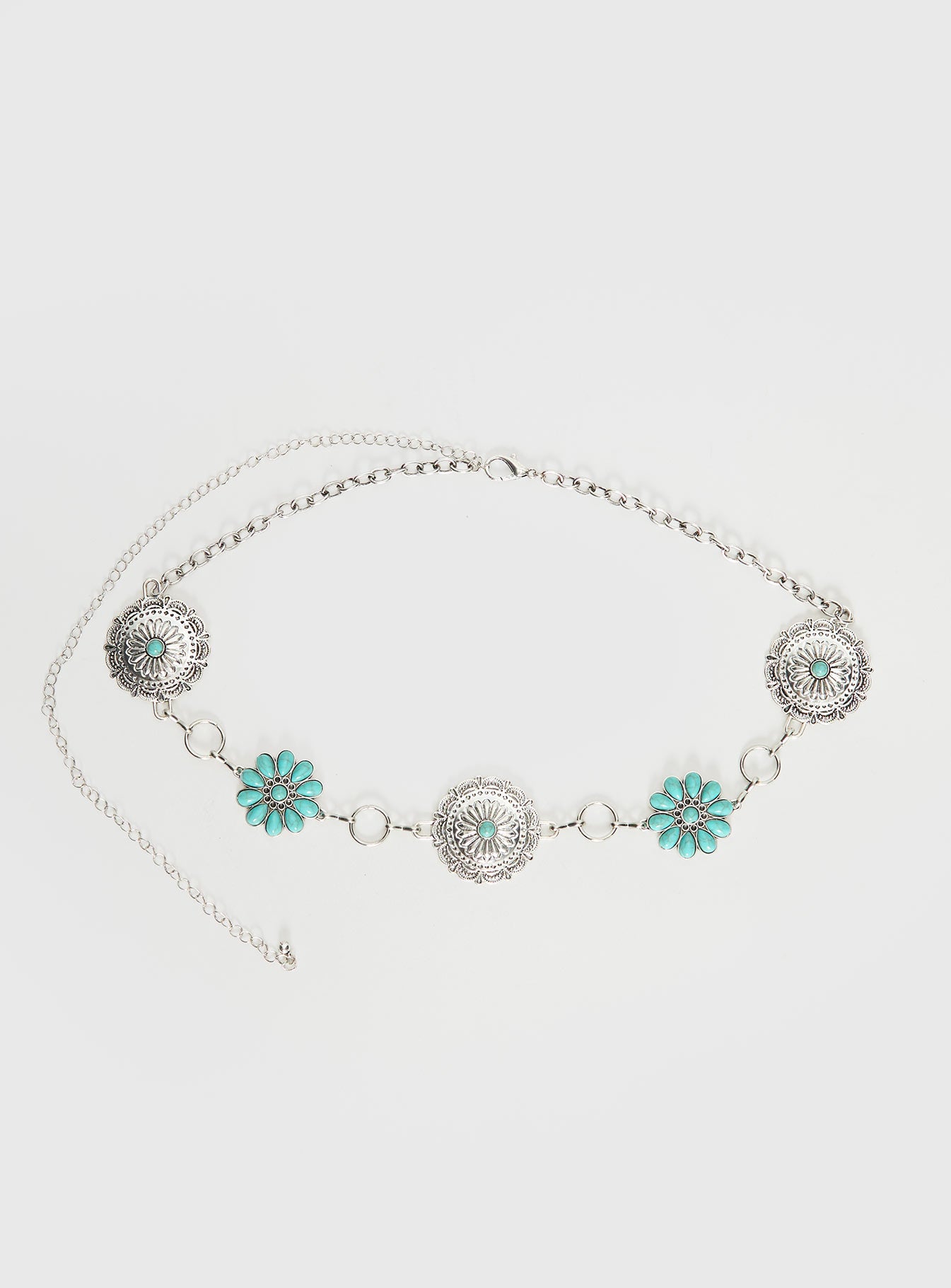 Like A Charm Chain Belt Silver Blue - Image 2