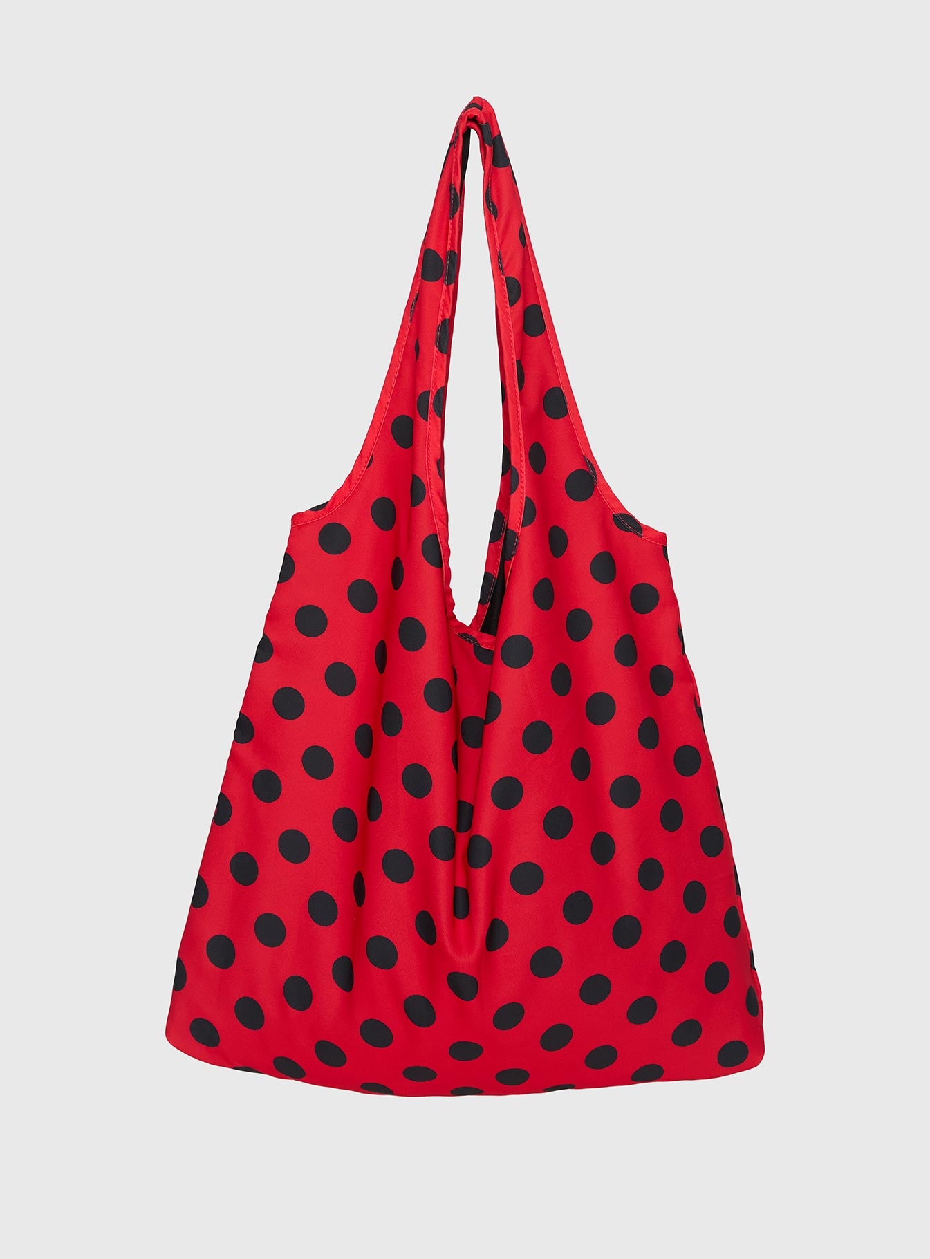 Worth My Time Oversized Tote Bag Red Black Polka - Image 2