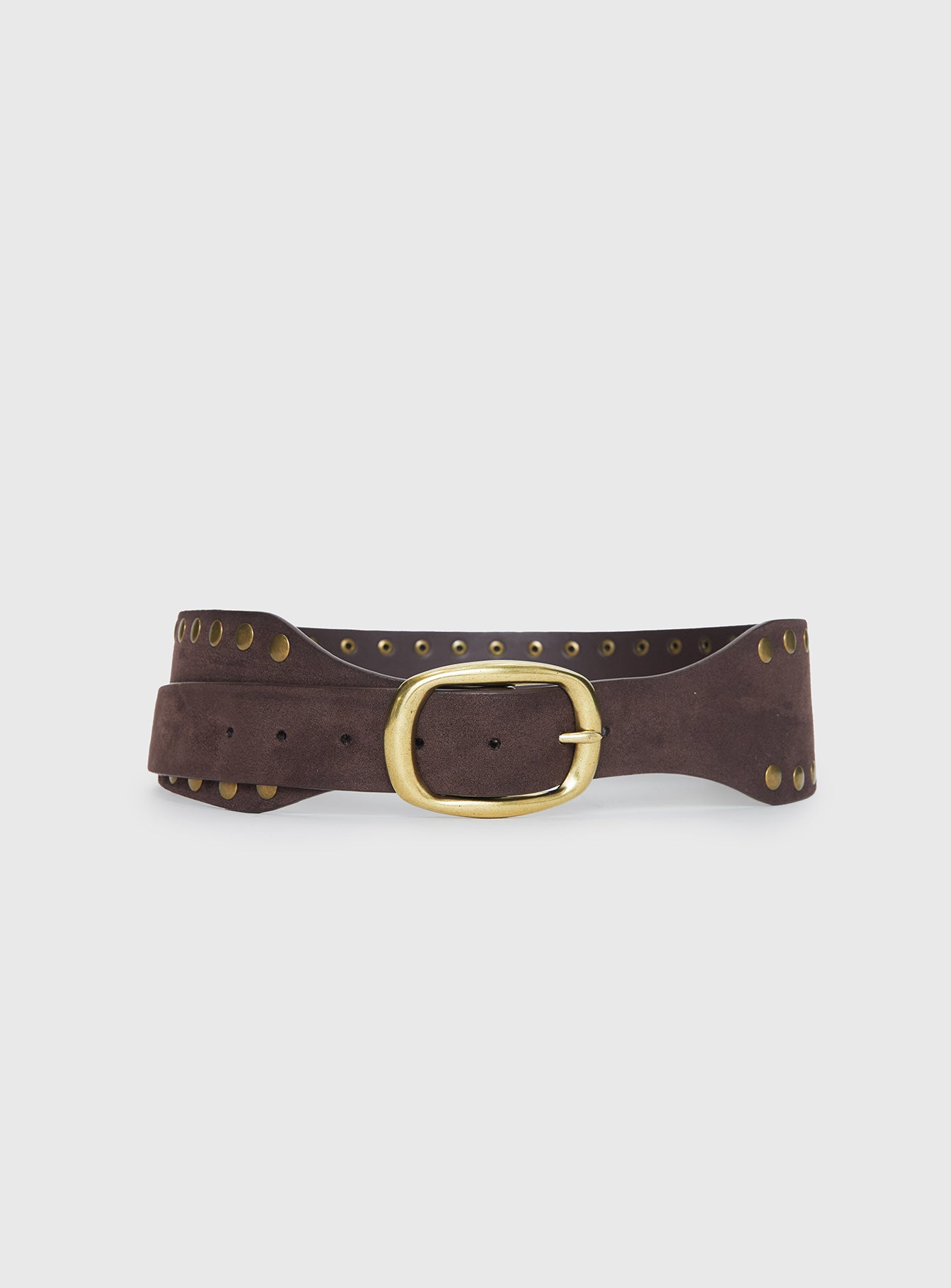 Spheres Stud Belt Dark Brown - Image 2