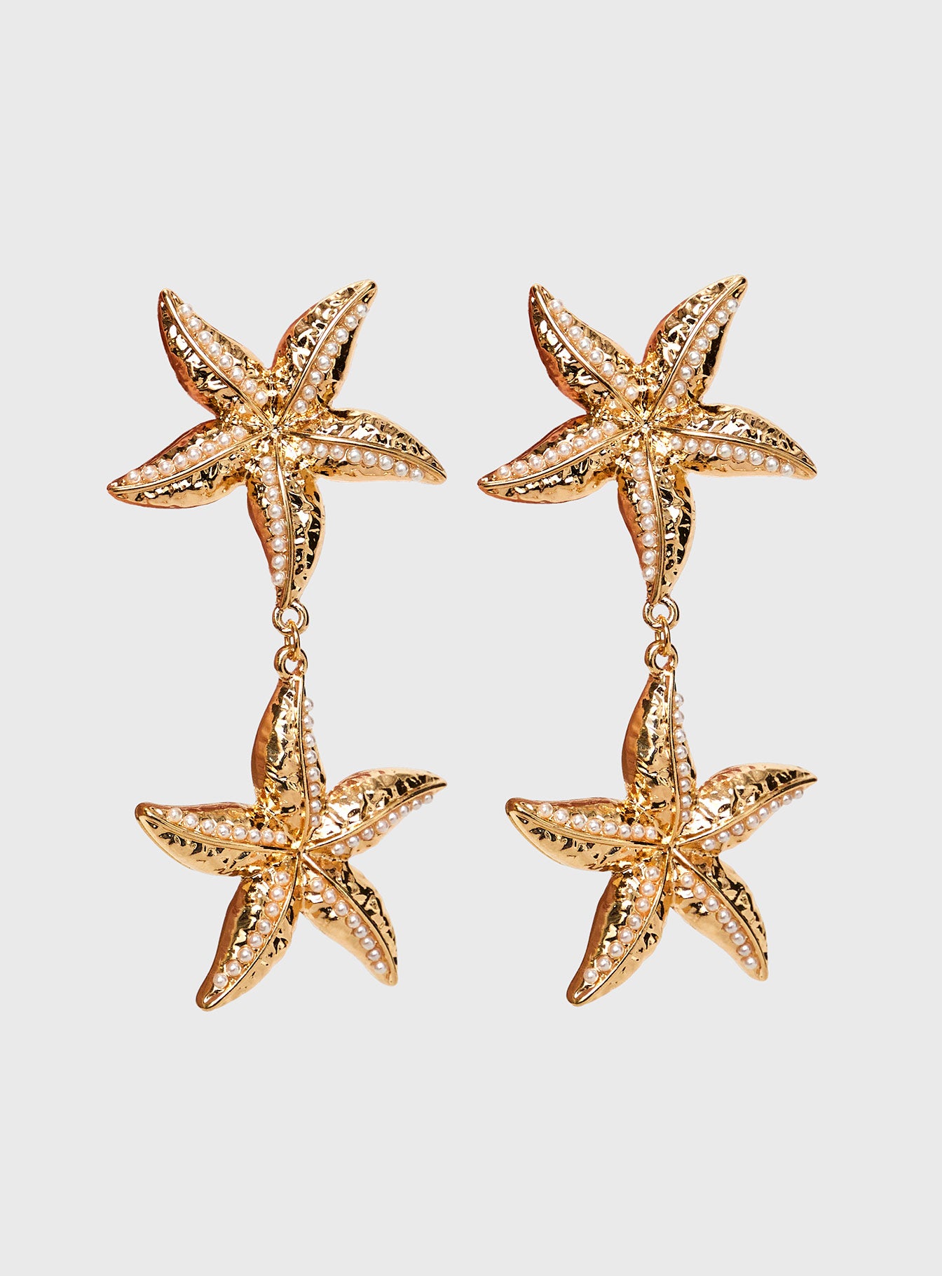 Starfish Drop Earrings Gold - Image 2