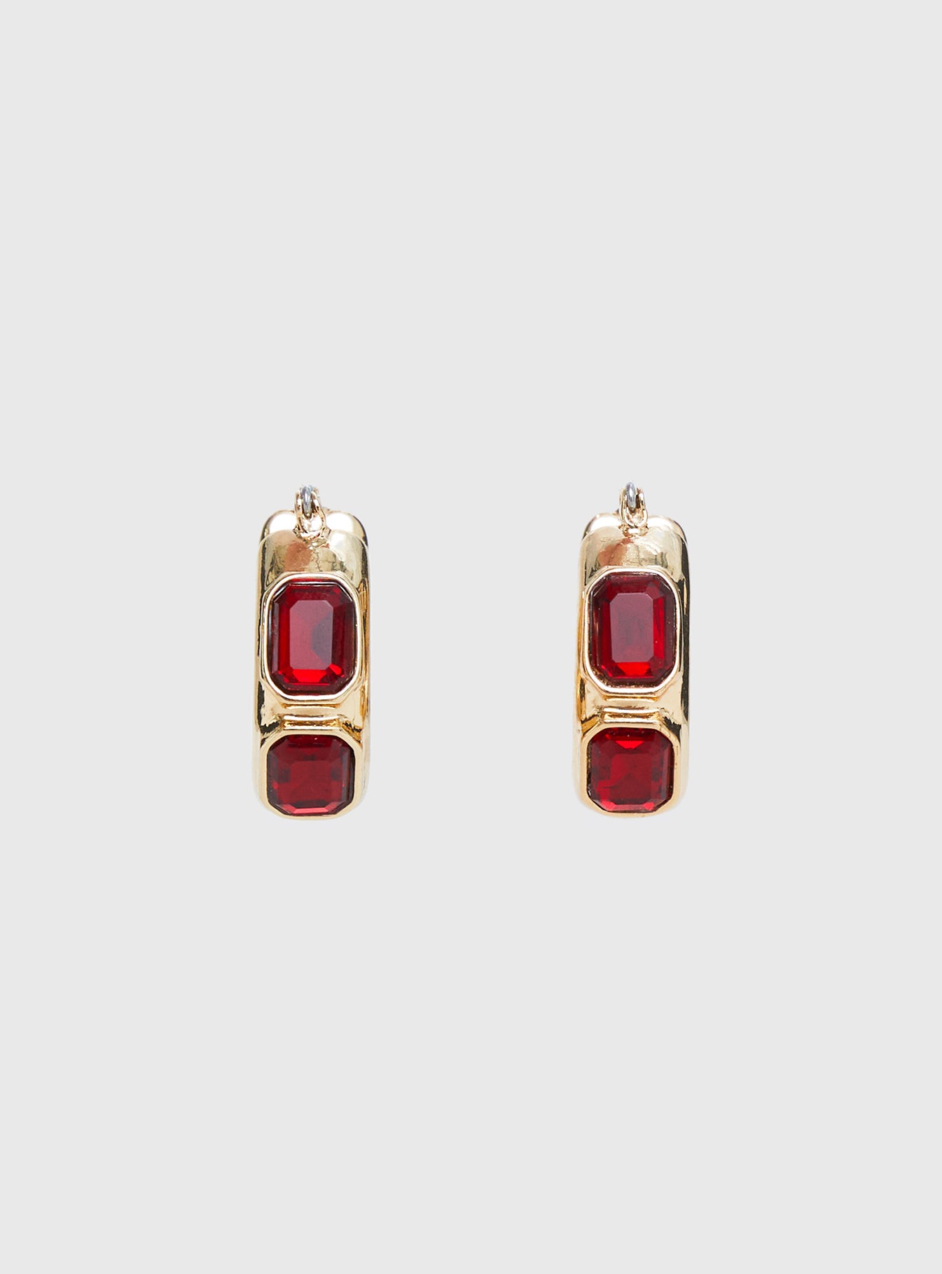 Gabrianna Hoop Earrings Gold Red - Image 2