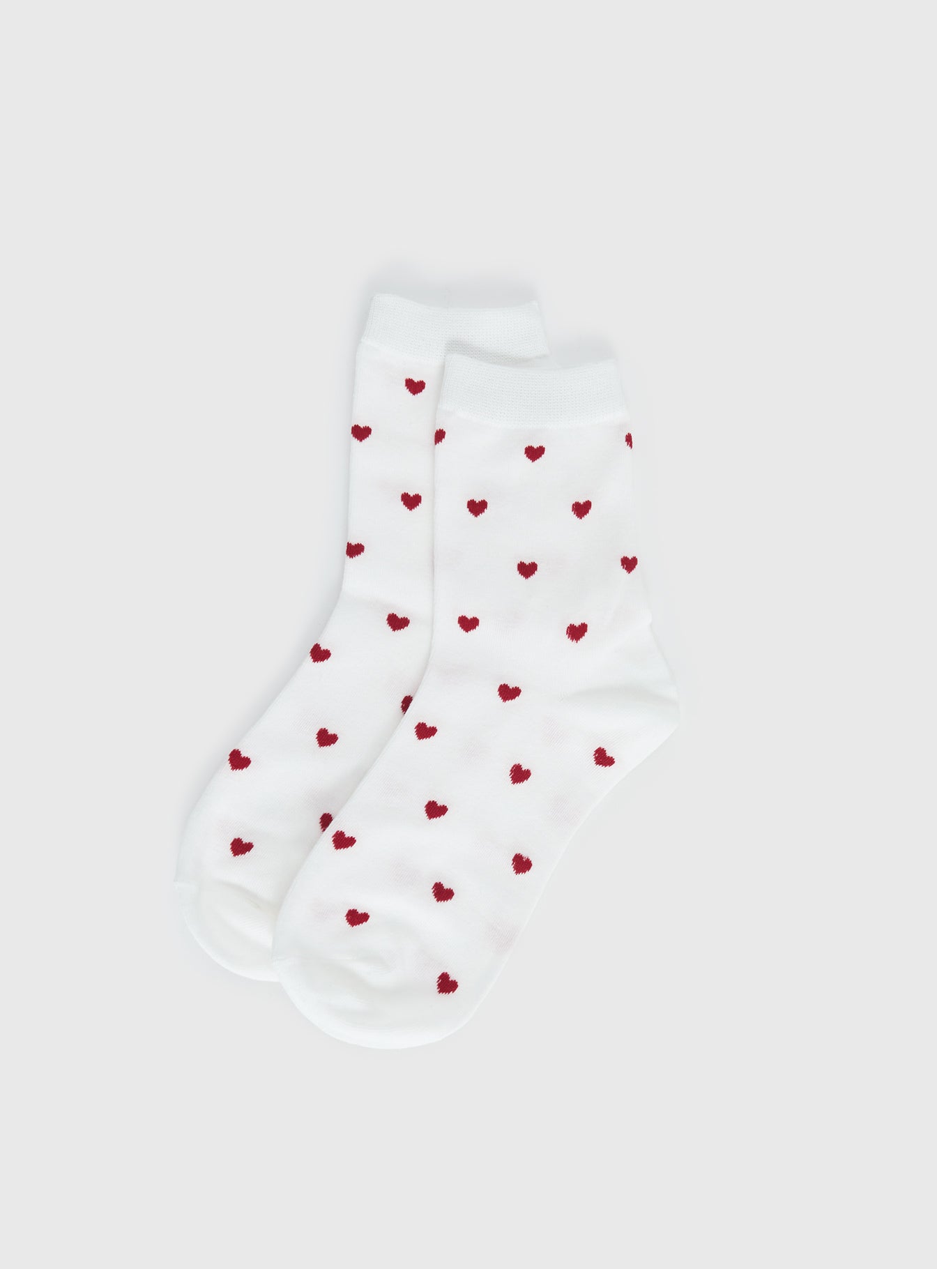 Sweet Heart Socks White Red - Image 2