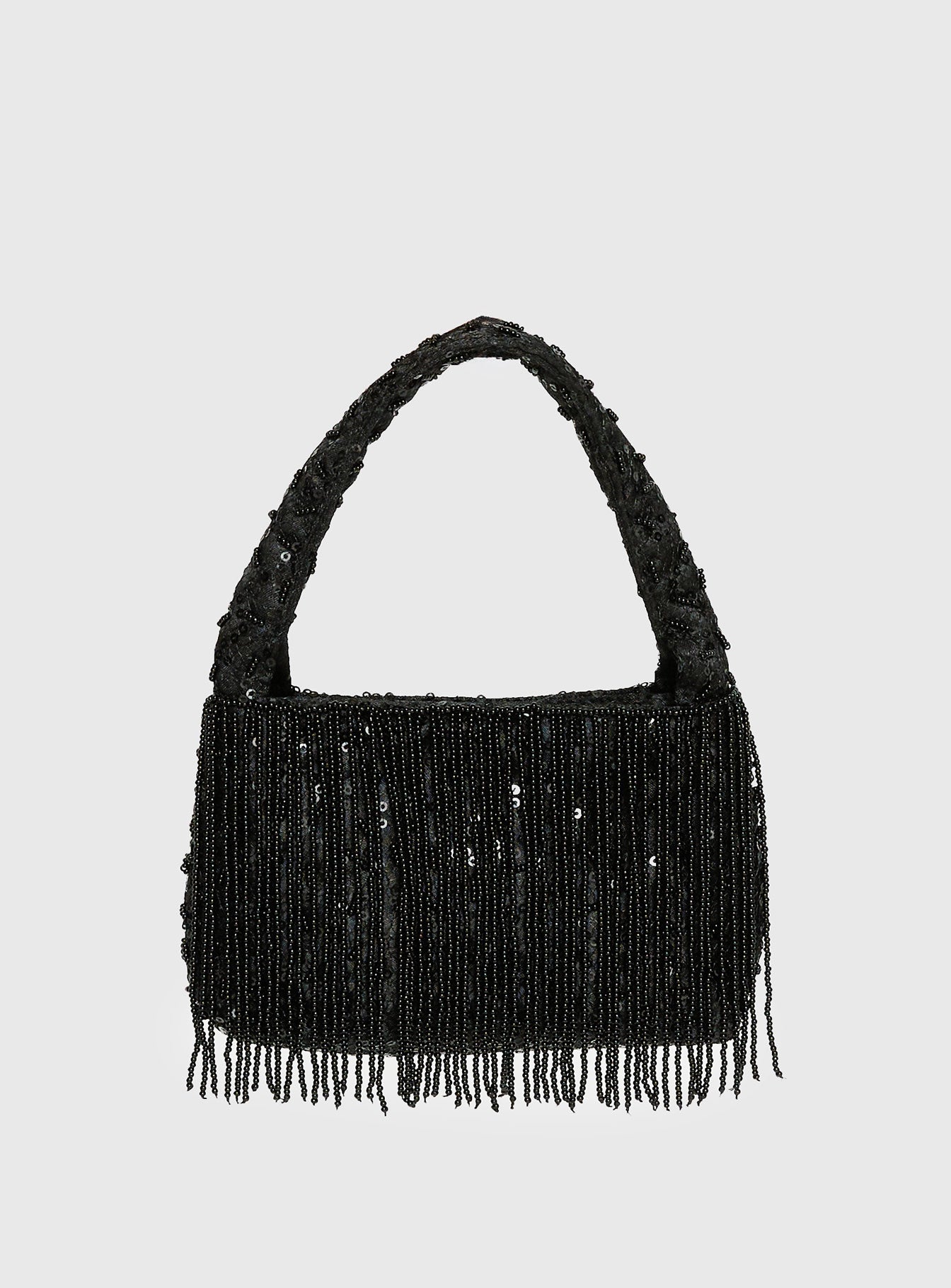 Kiss Goodbye Beaded Tassel Bag Black - Image 2