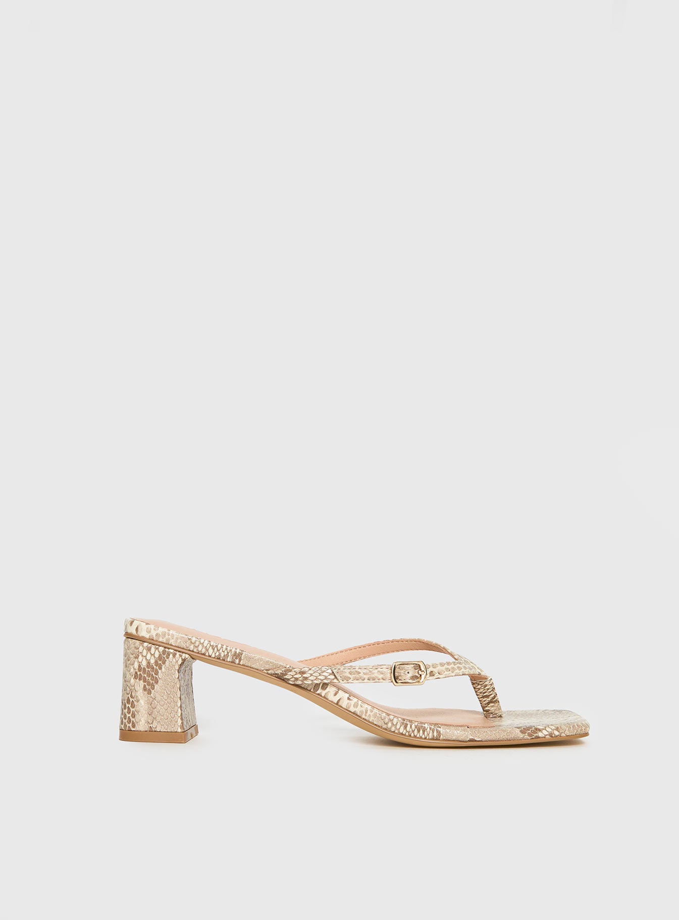 Veyla Square Toe Thong Heels Snake - Image 2