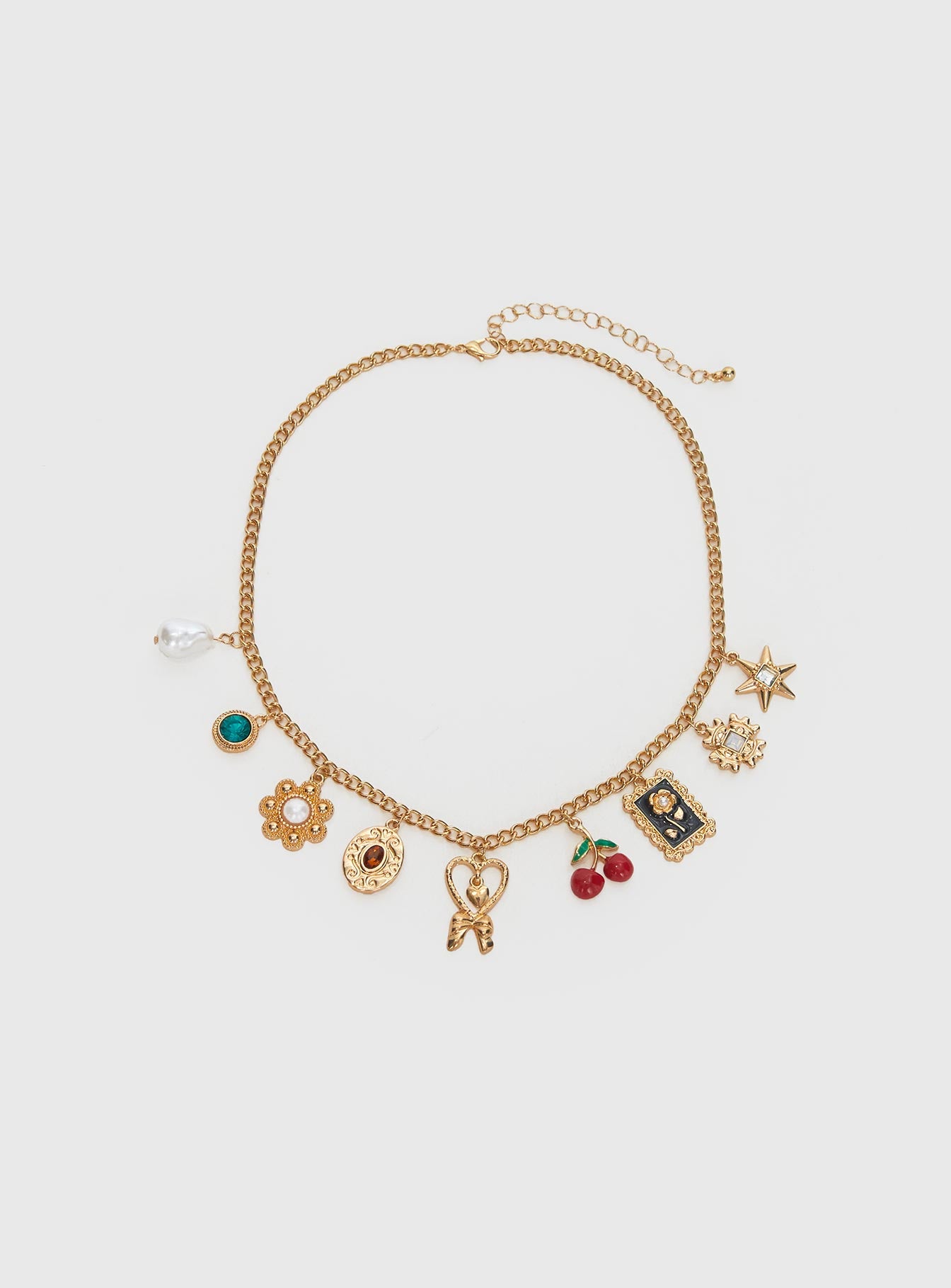 Cherry Dreams Charm Necklace Gold - Image 2