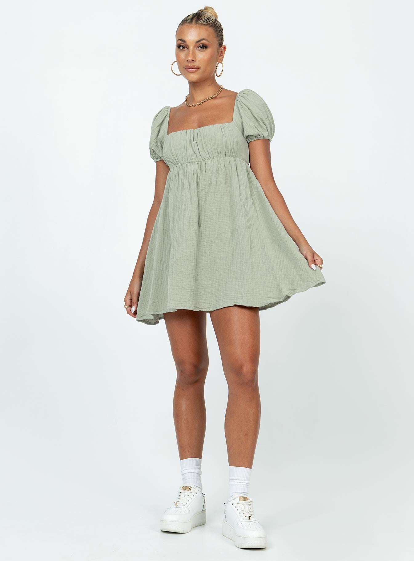 Lets Dance Mini Dress Sage - Image 3