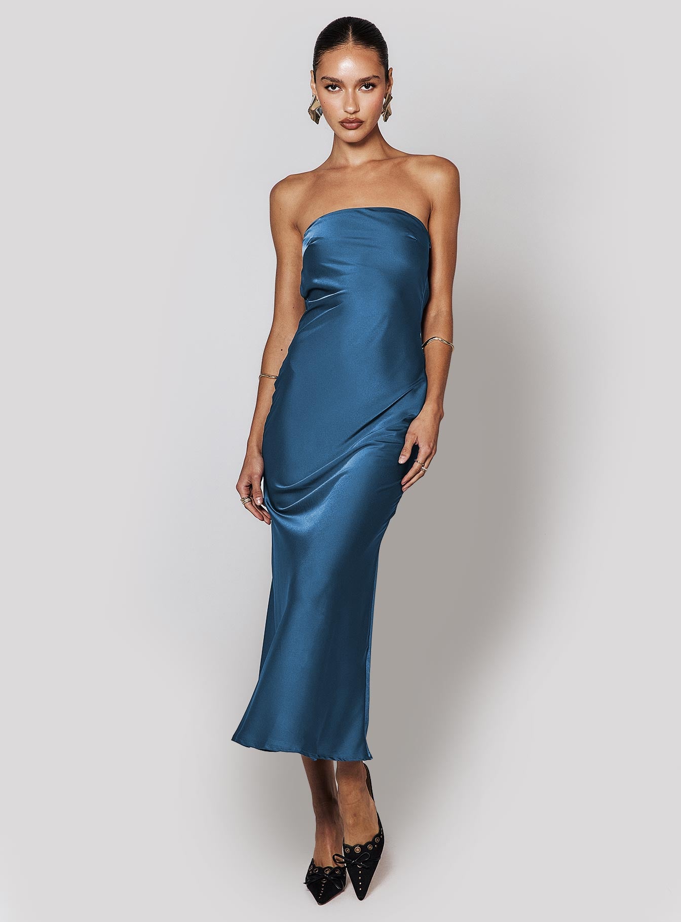 Haley Maxi Dress Mid Blue - Image 3