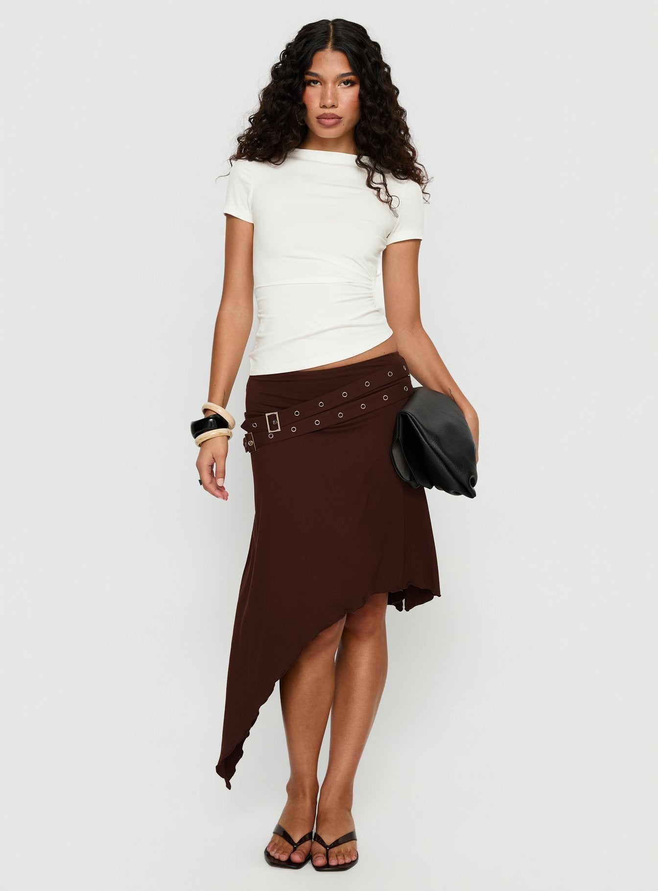 Chelese Cut Out Ruched Top White - Image 3