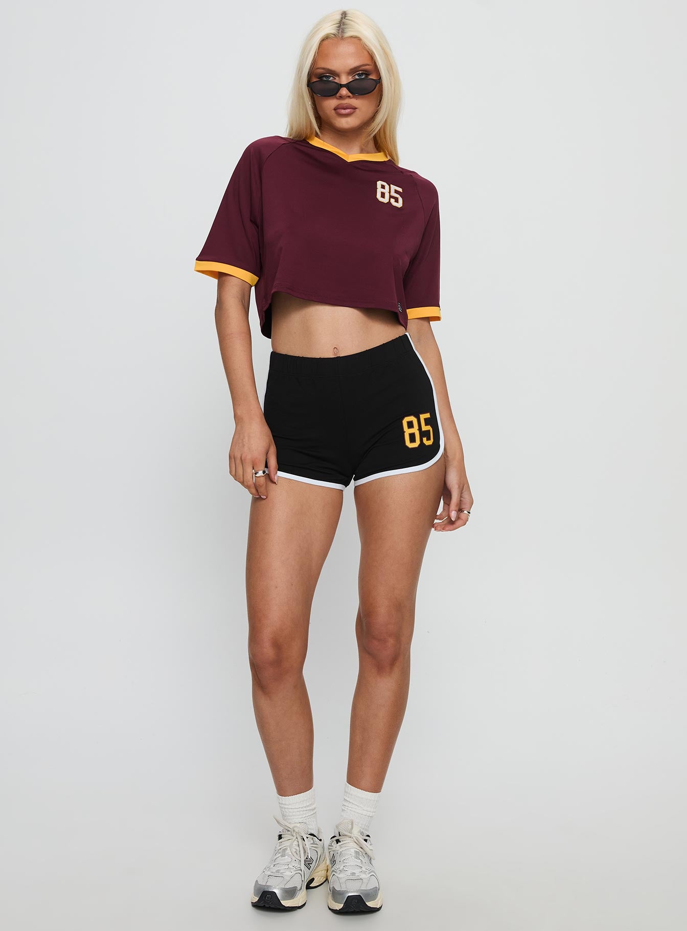Asu Cropped Soccer Jersey Tee Maroon - Image 2