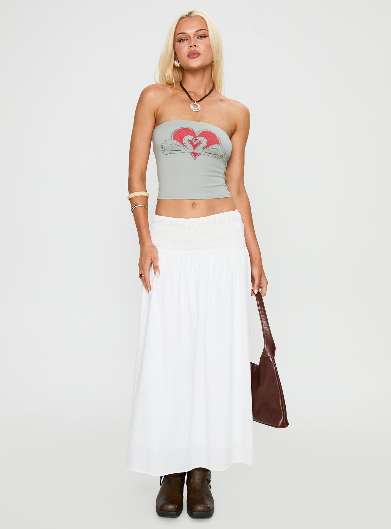 Swan Song Strapless Top Blue Grey - Image 3