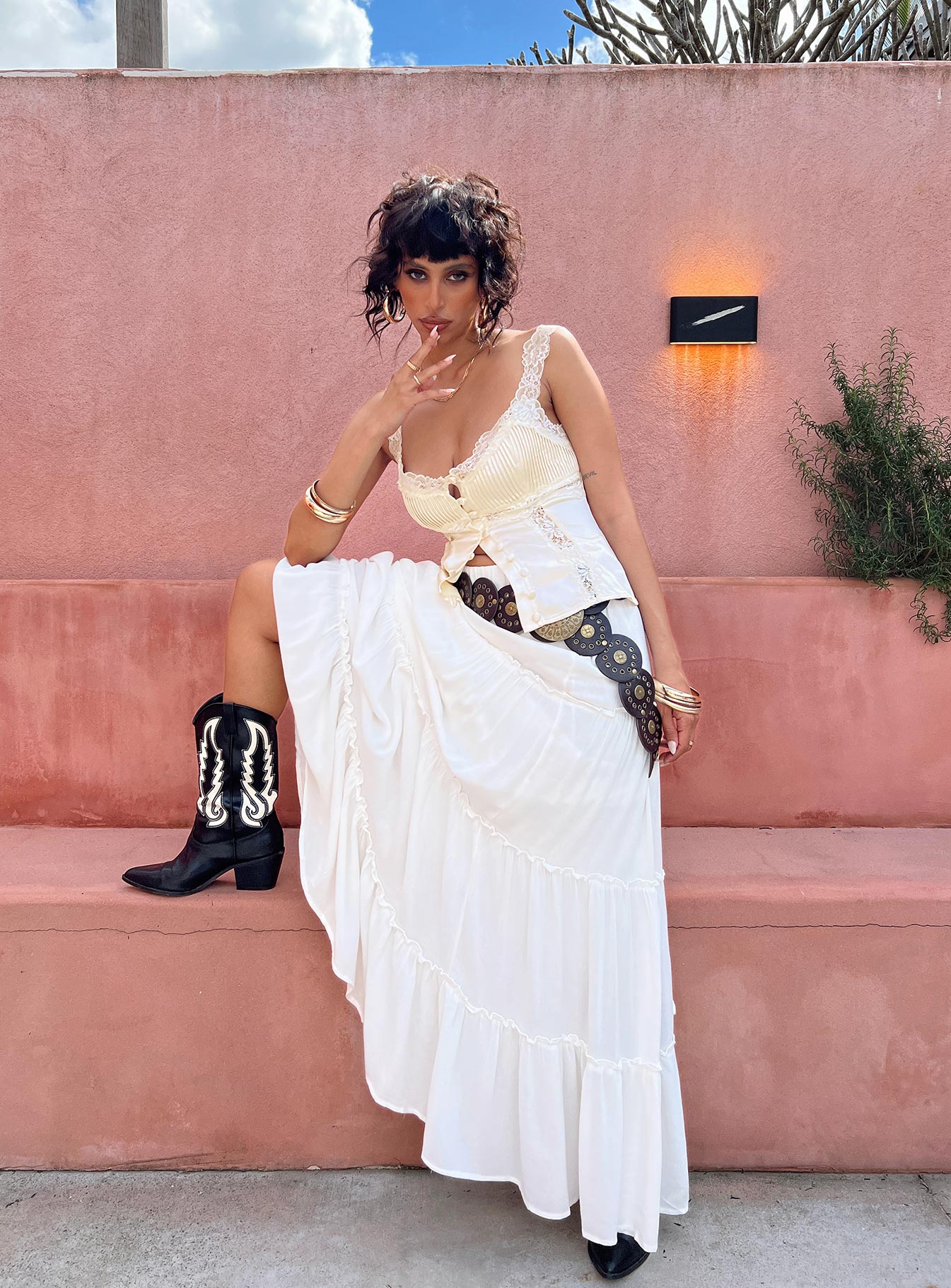 Miriah Maxi Skirt White Petite - Image 13