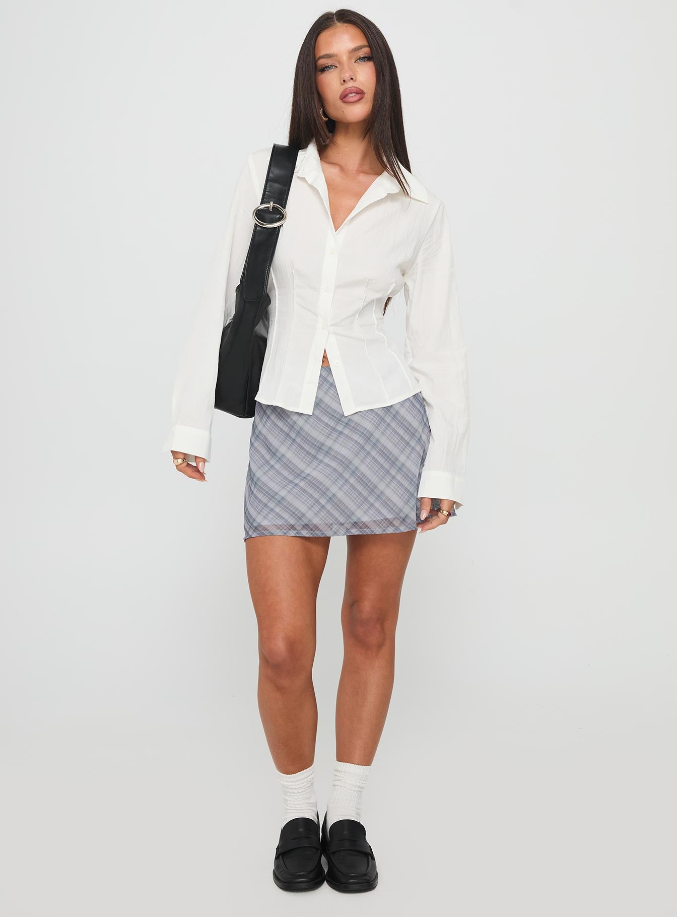 Compromise Long Sleeve Button Up Top White - Image 3