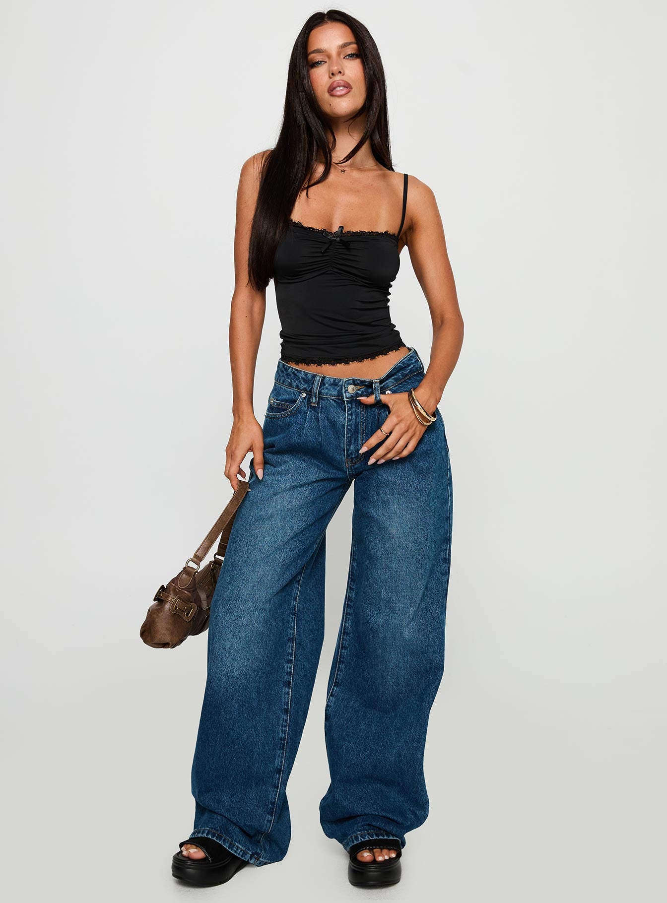 Duster Mid Rise Baggy Jeans Dark Wash - Image 3