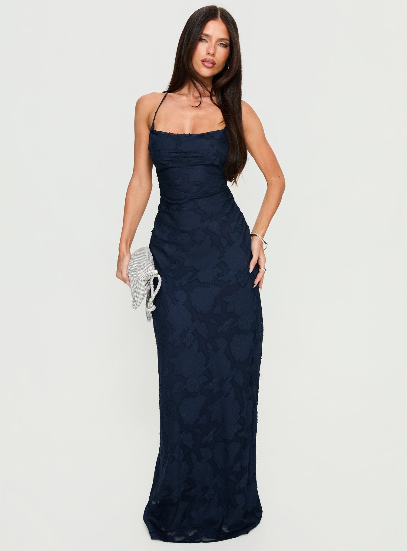 Celena Maxi Dress Navy Burnout - Image 3