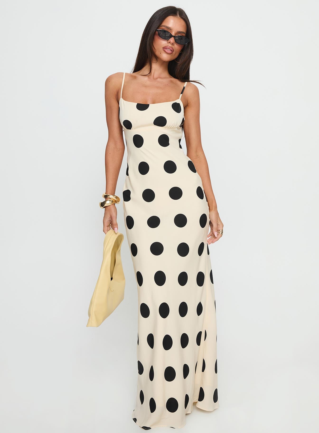Avienna Maxi Dress Cream Polka Dot - Image 3