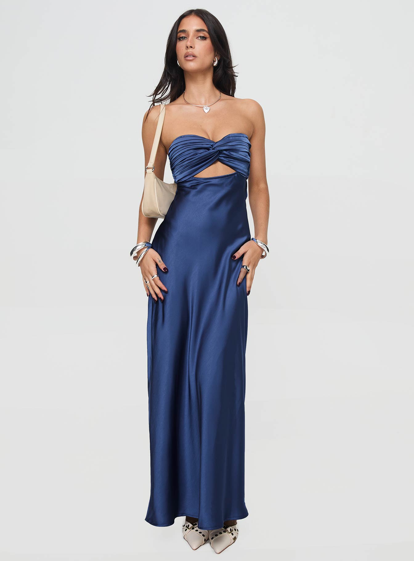 Faviola Strapless Maxi Dress Blue - Image 2