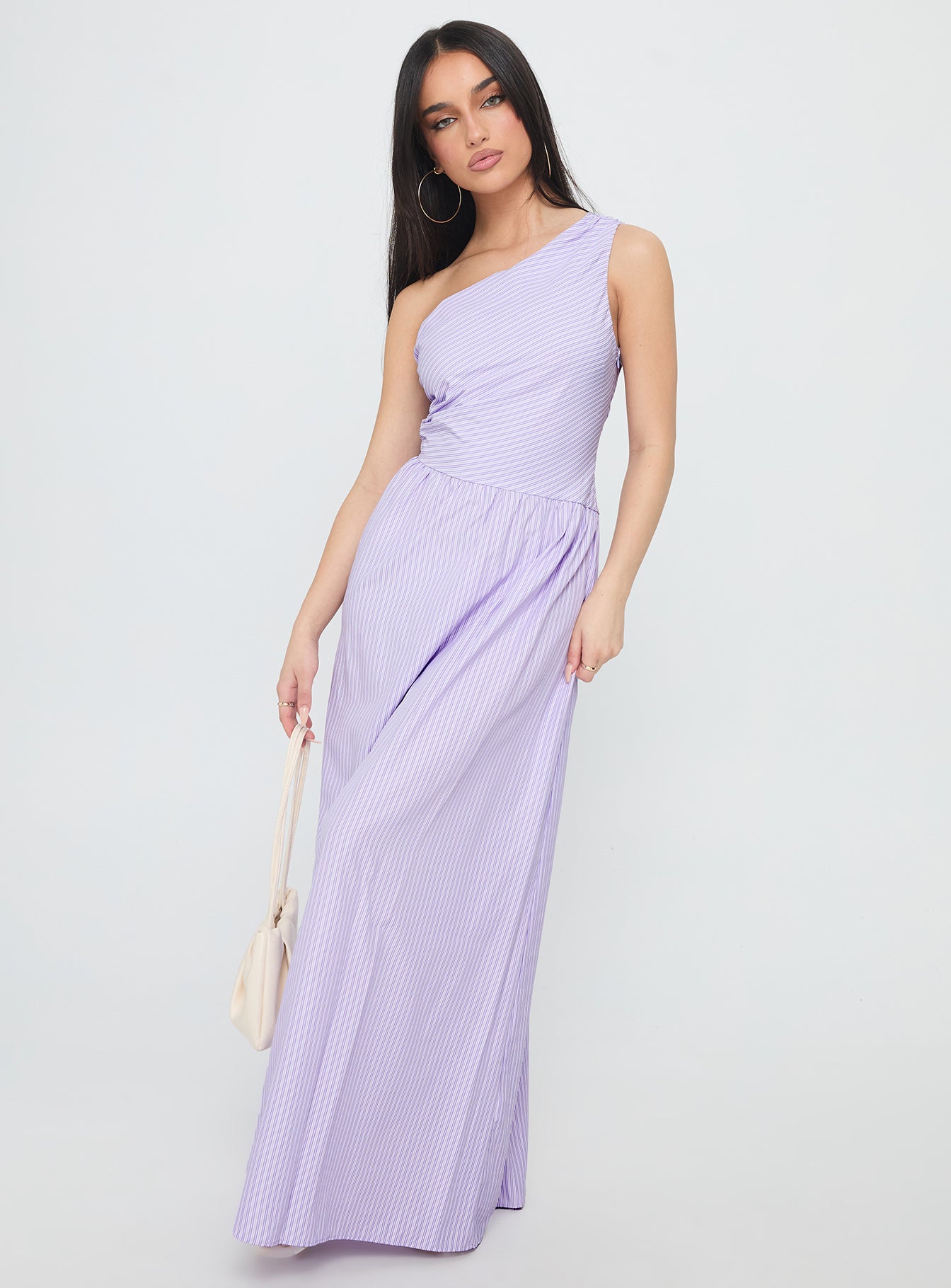 Allicia One Shoulder Maxi Dress Purple - Image 2