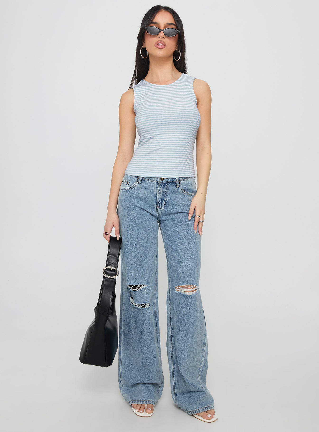 Dystran Top Blue White Stripe - Image 3