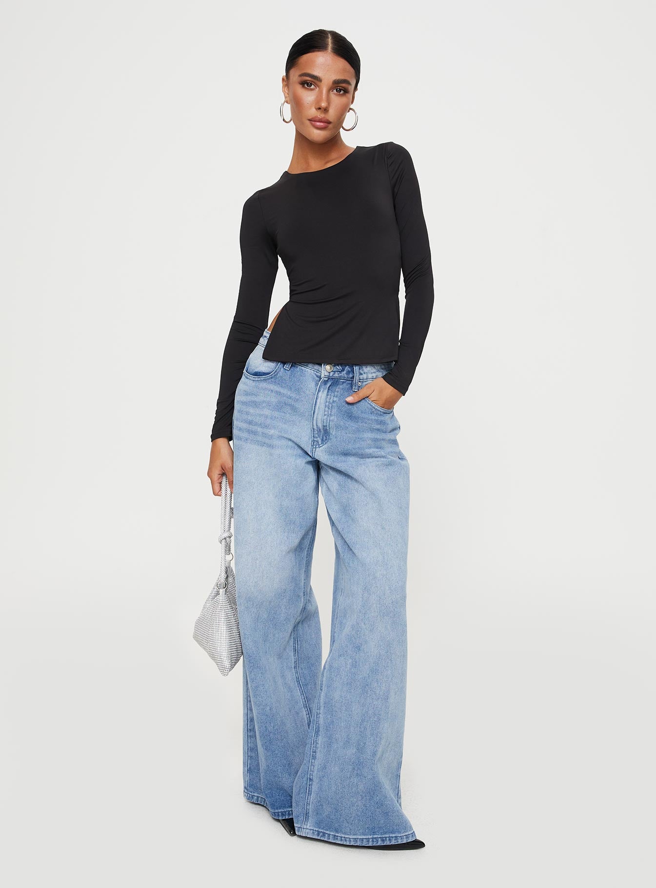 Uzo Long Sleeve Top Black - Image 3