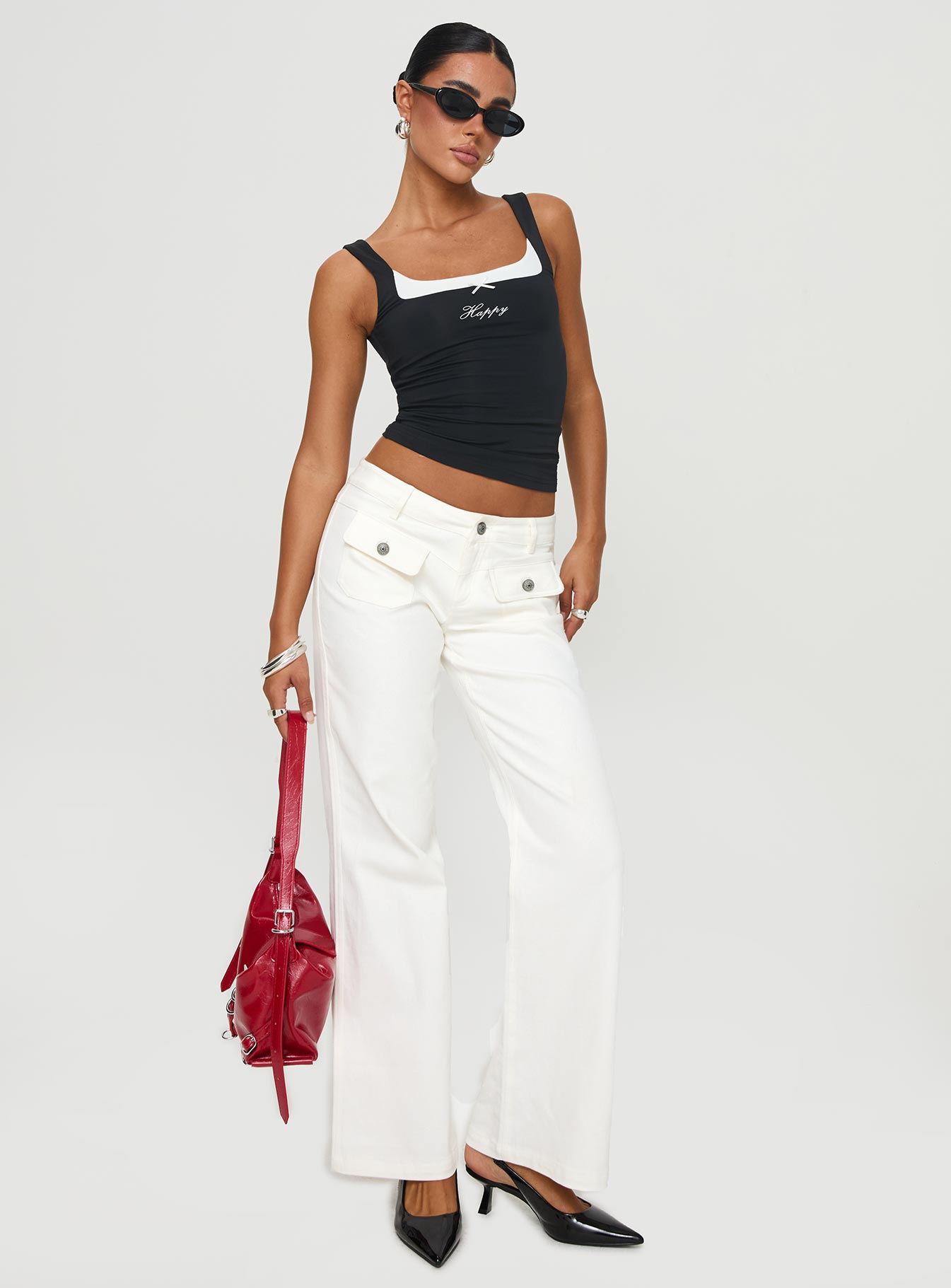 Benicale Low Rise Cargo Pants White - Image 3