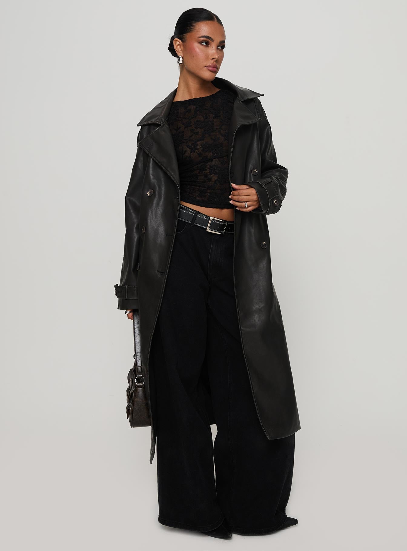 Day To Night Faux Leather Jacket Washed Black - Image 2