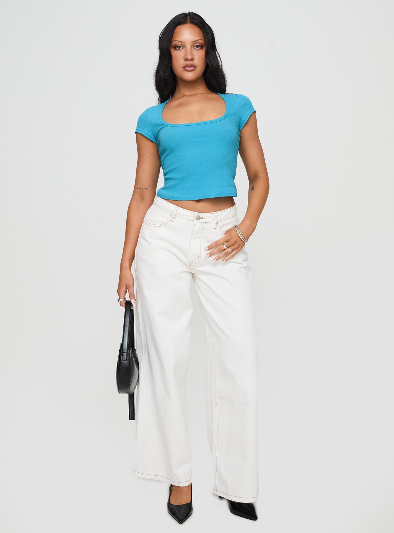 Baseline Square Neck Rib Top Blue - Image 3