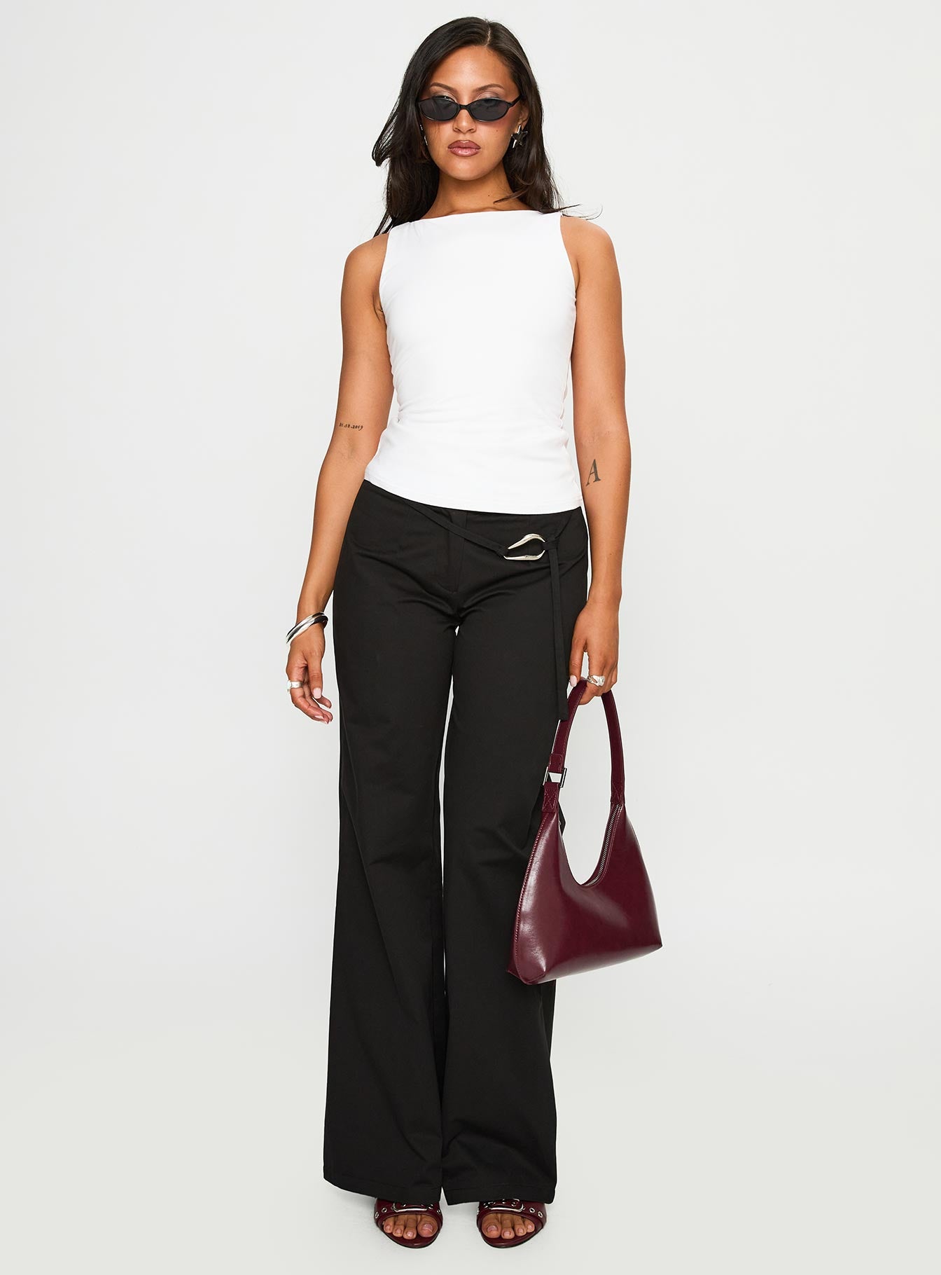 Lucetta Wide Leg Pant Black - Image 3