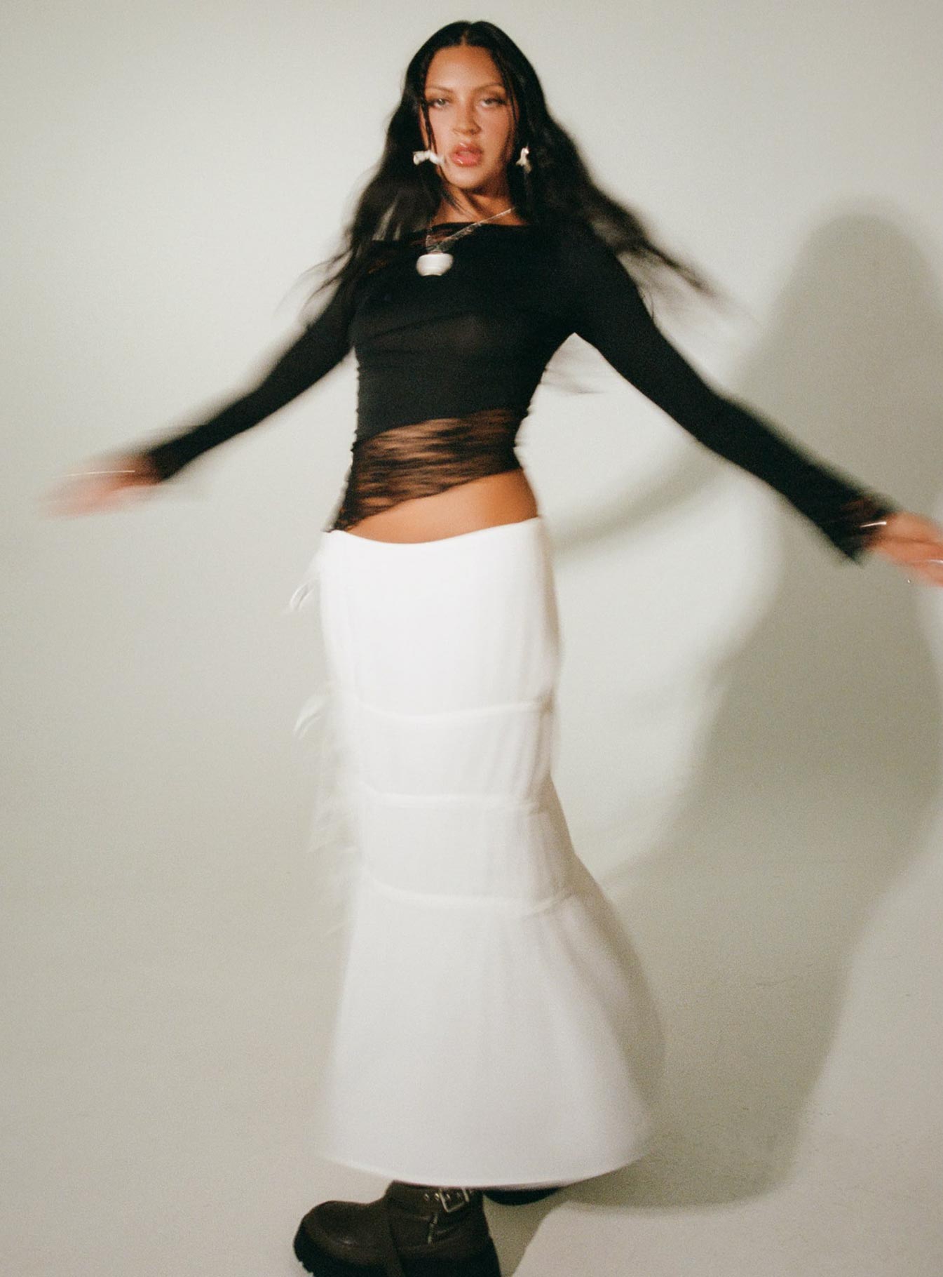 Perky Maxi Skirt White - Image 10