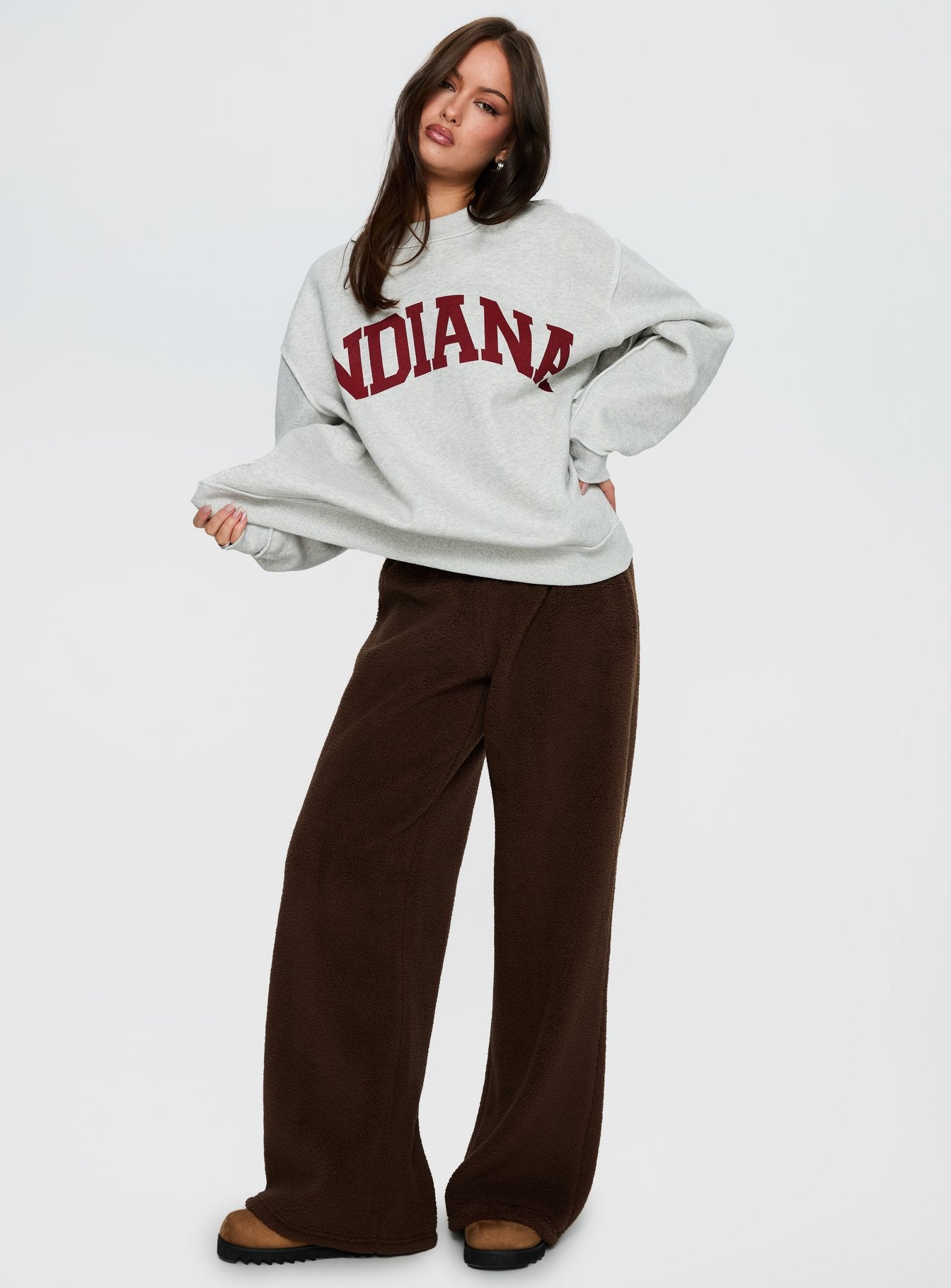 Siberia Fleece Track Pant Chocolate Brown - Image 3