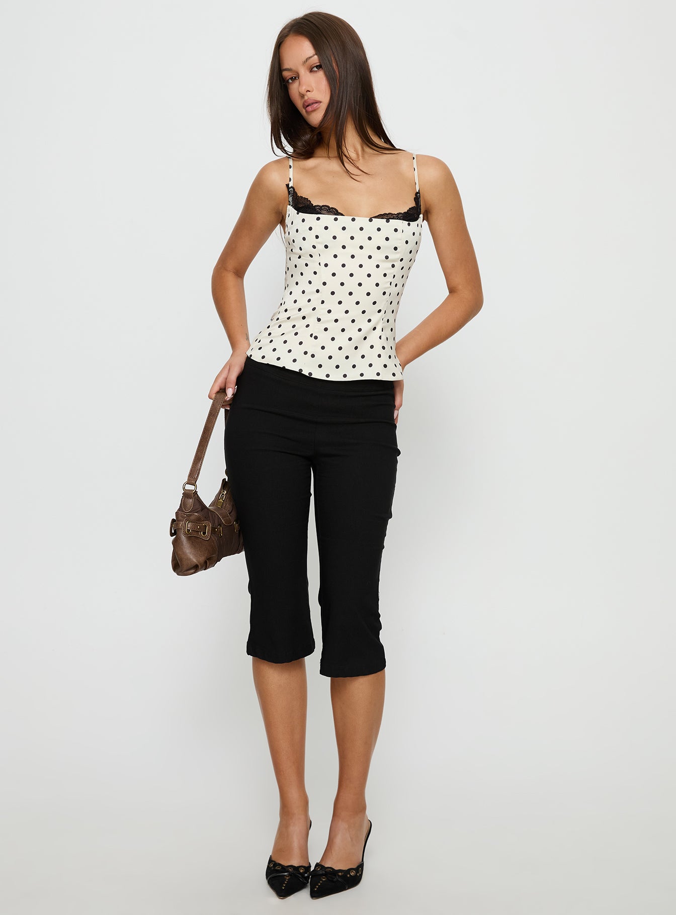 Renaissance Corset Lace Top White Polka - Image 3
