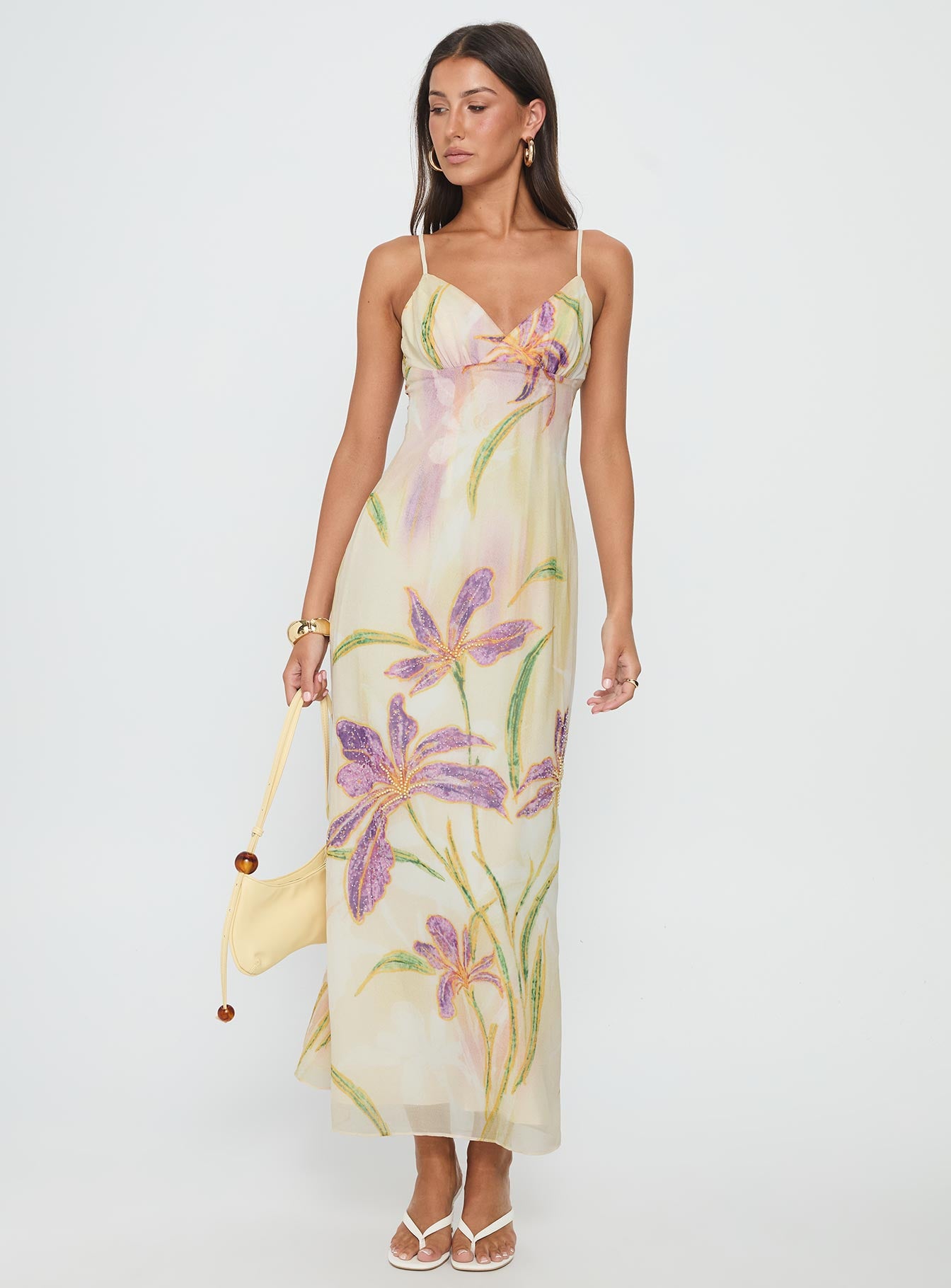 Isakaia Beaded Maxi Dress Floral Multi - Image 3