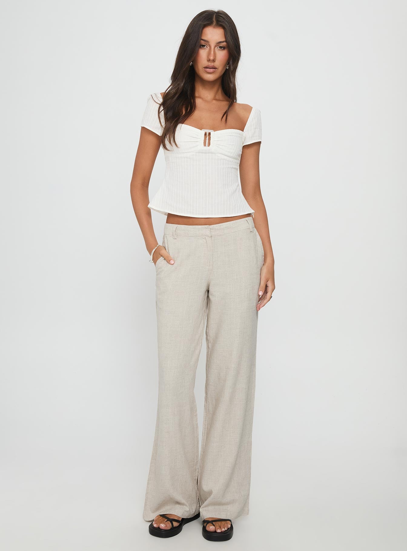 Isabetta Short Sleeve Top White - Image 3