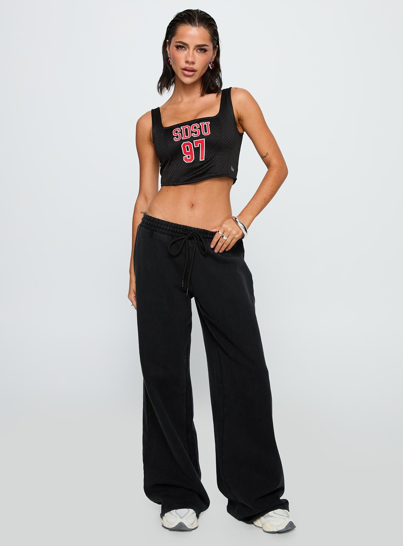 Sdsu Jersey Corset Top Black - Image 3