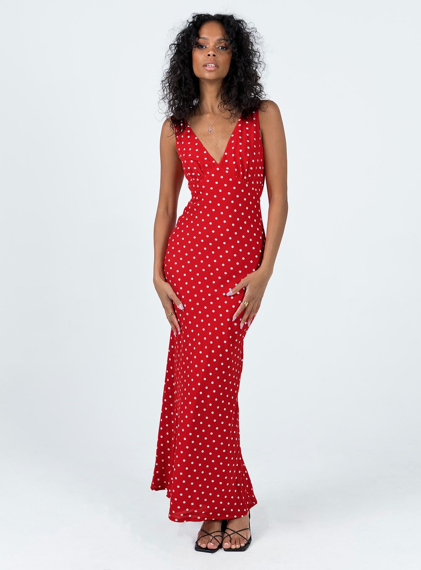 Nellie Maxi Dress Red Polka Dot - Image 3