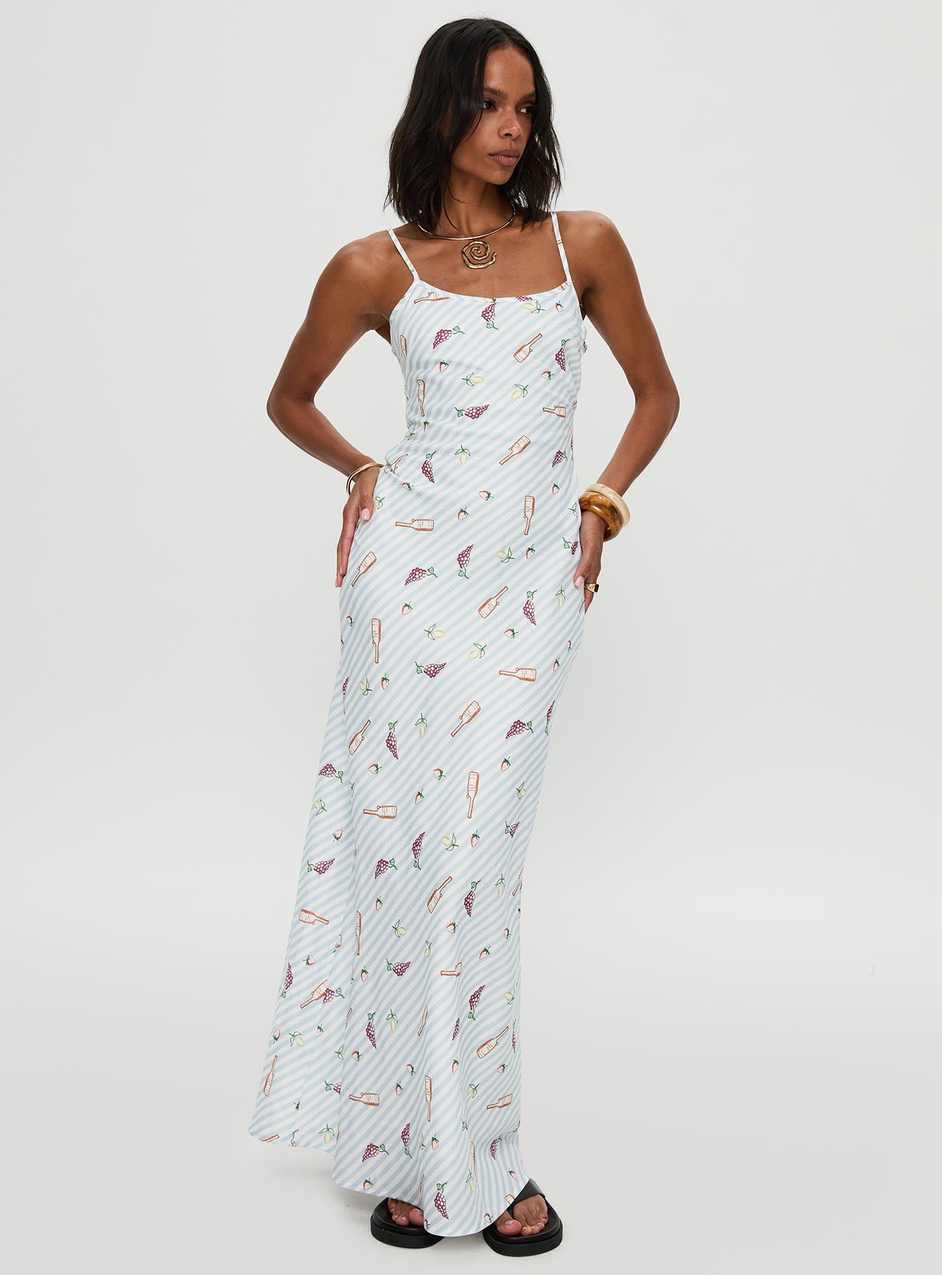 Charcuterie Maxi Dress Blue - Image 3