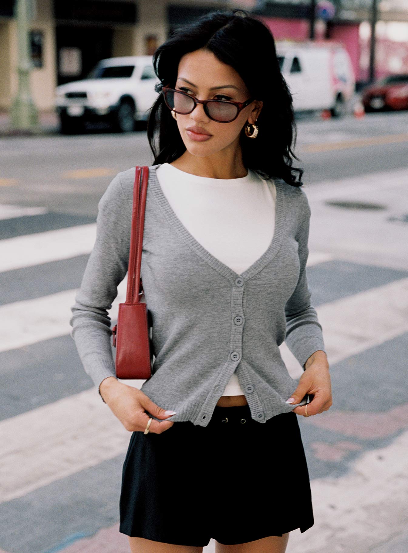 York Cardigan Grey Marle - Image 2