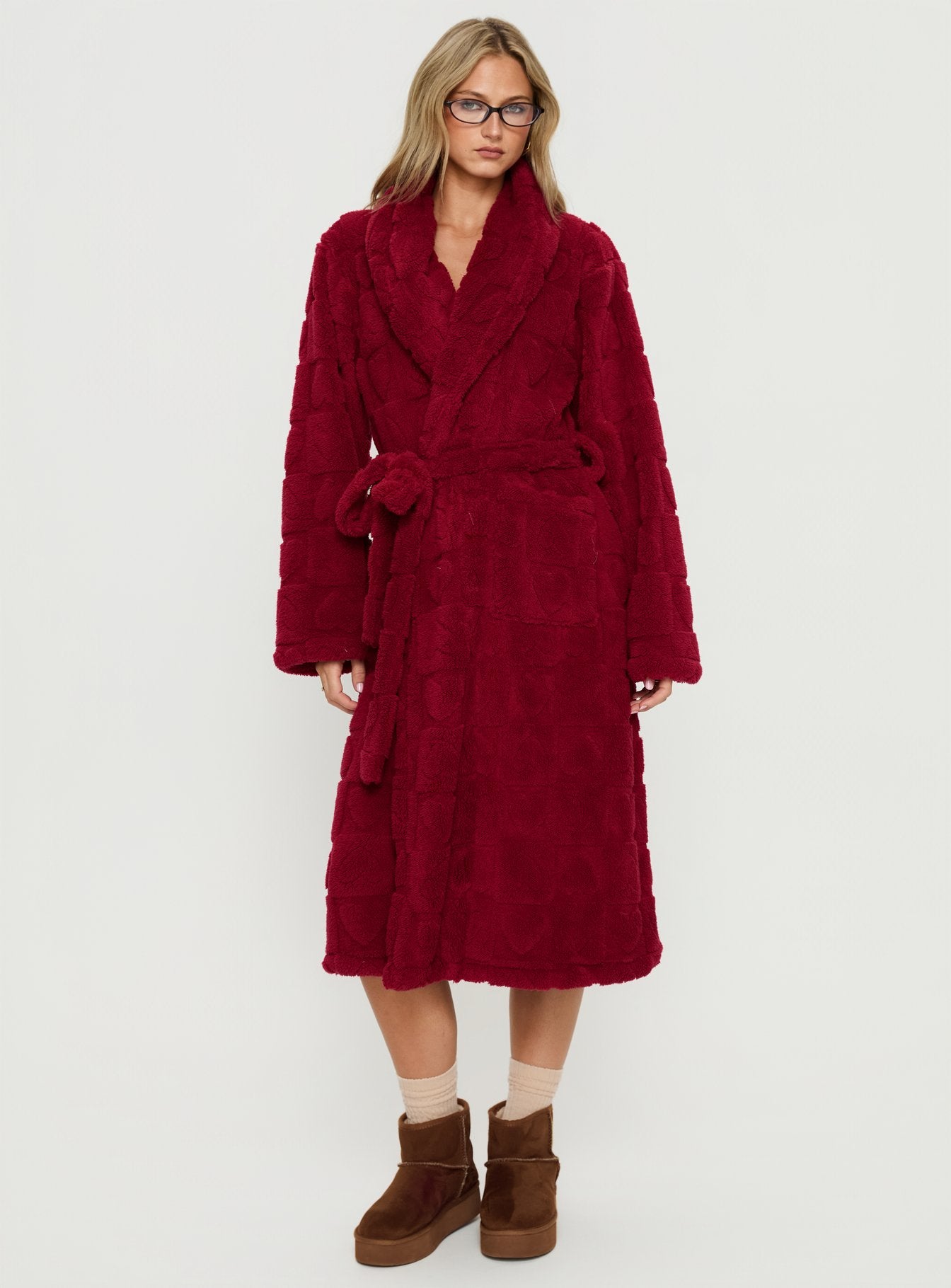 Soothe Bath Robe Burgundy - Image 3